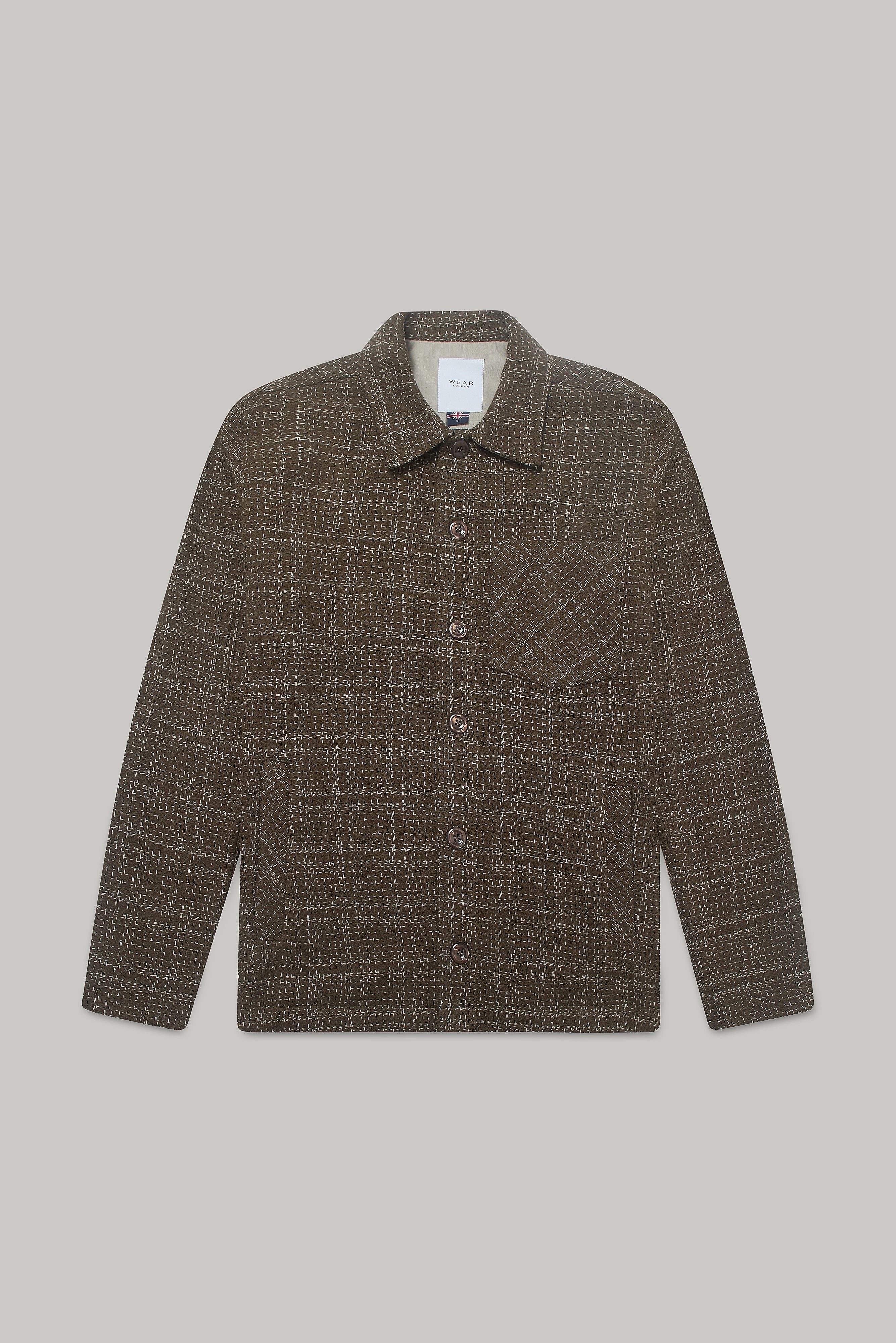 Theydon Frame Overshirt - Mocha / Ecru - Wear London