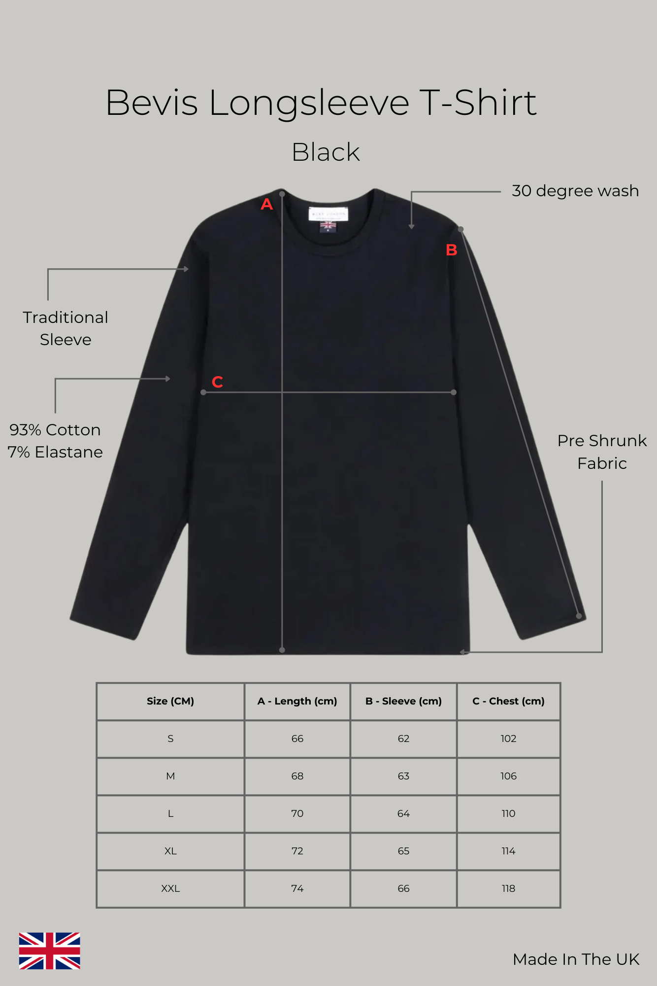 Bevis Long Sleeve Cotton t-shirt -Black - Wear London