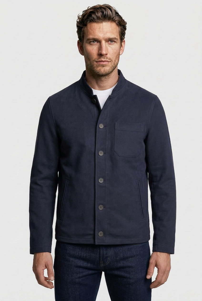 Aldgate Baseball Shacket - Navy Moleskin - Wear London