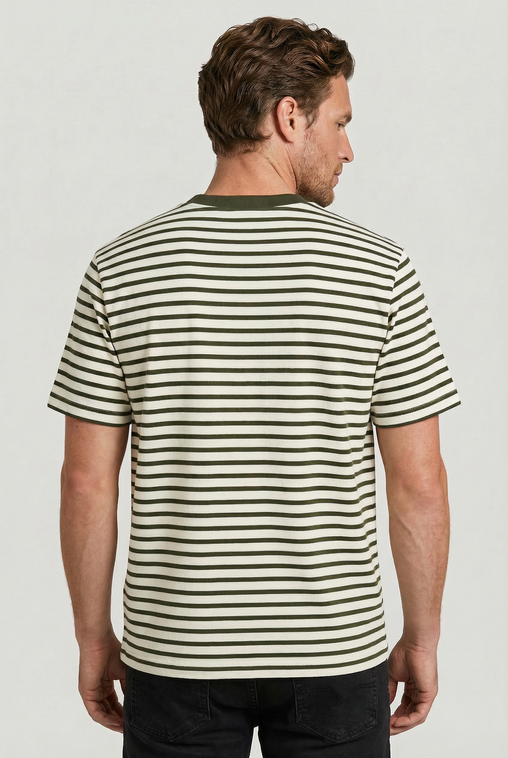 Gerard - Stripe T-Shirt - Off White Khaki - Wear London
