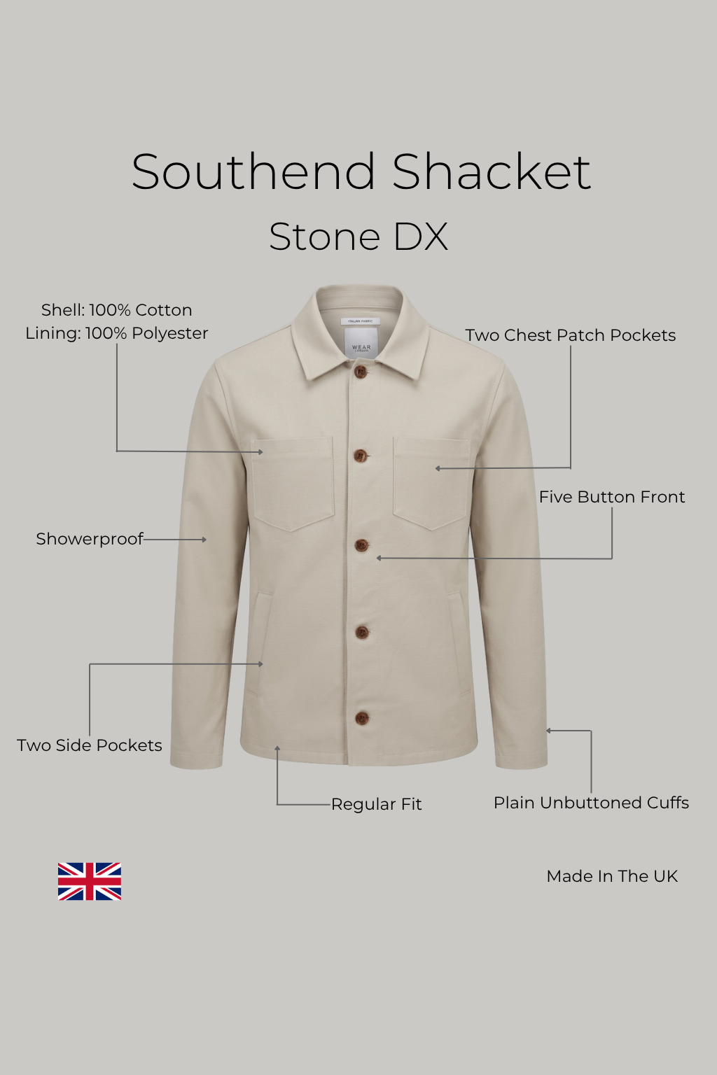 Southend Shacket - Stone Dx - Wear London
