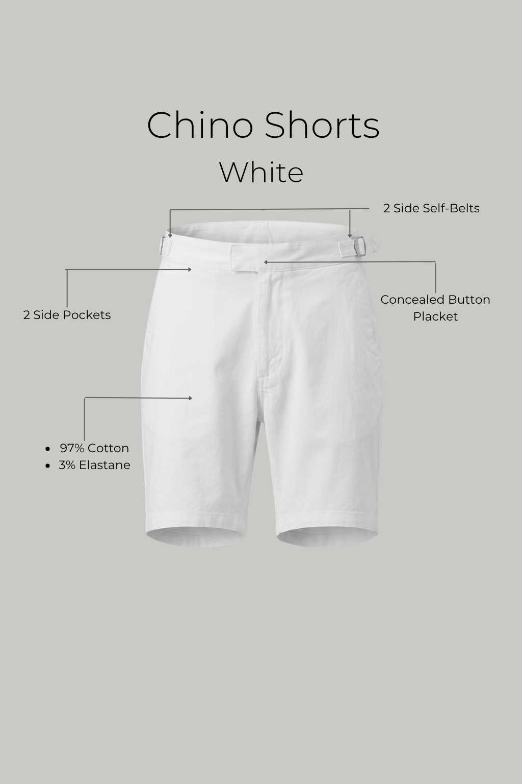 Chino Short - White - Wear London