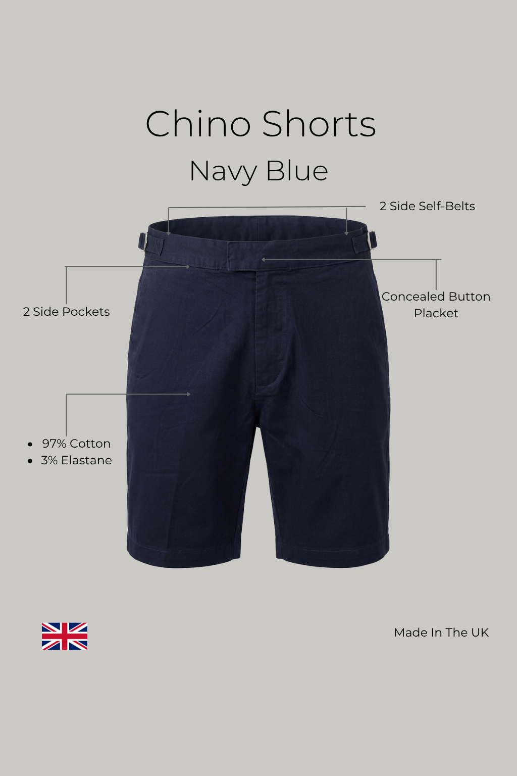 Chino Short - Navy Blue - Wear London