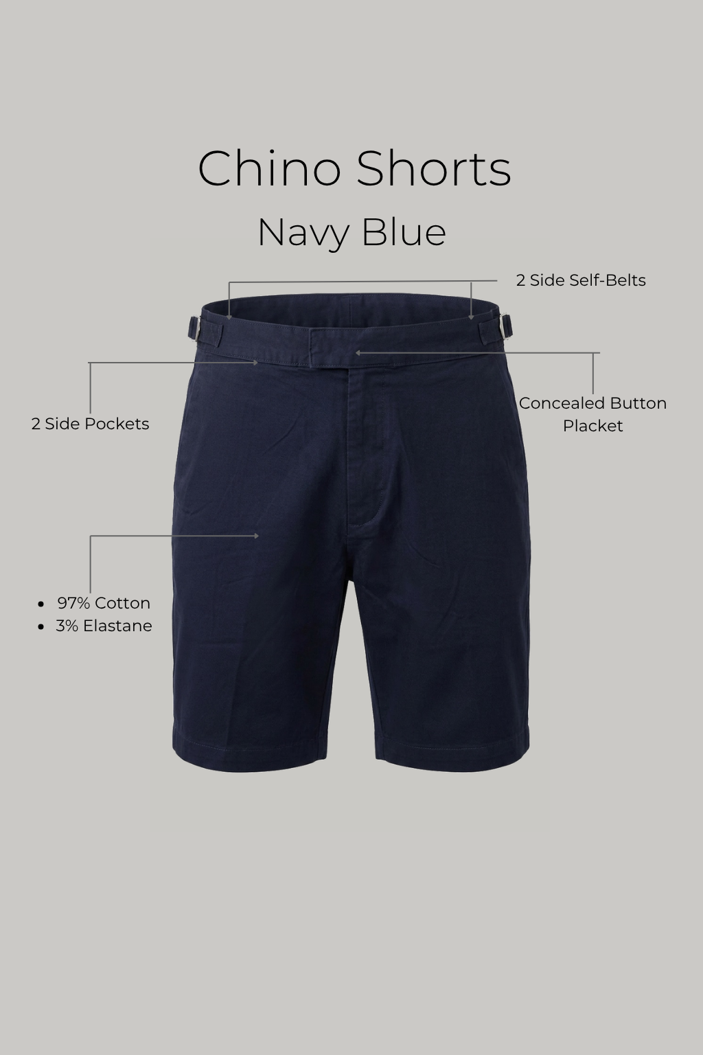 Chino Short - Navy Blue - Wear London