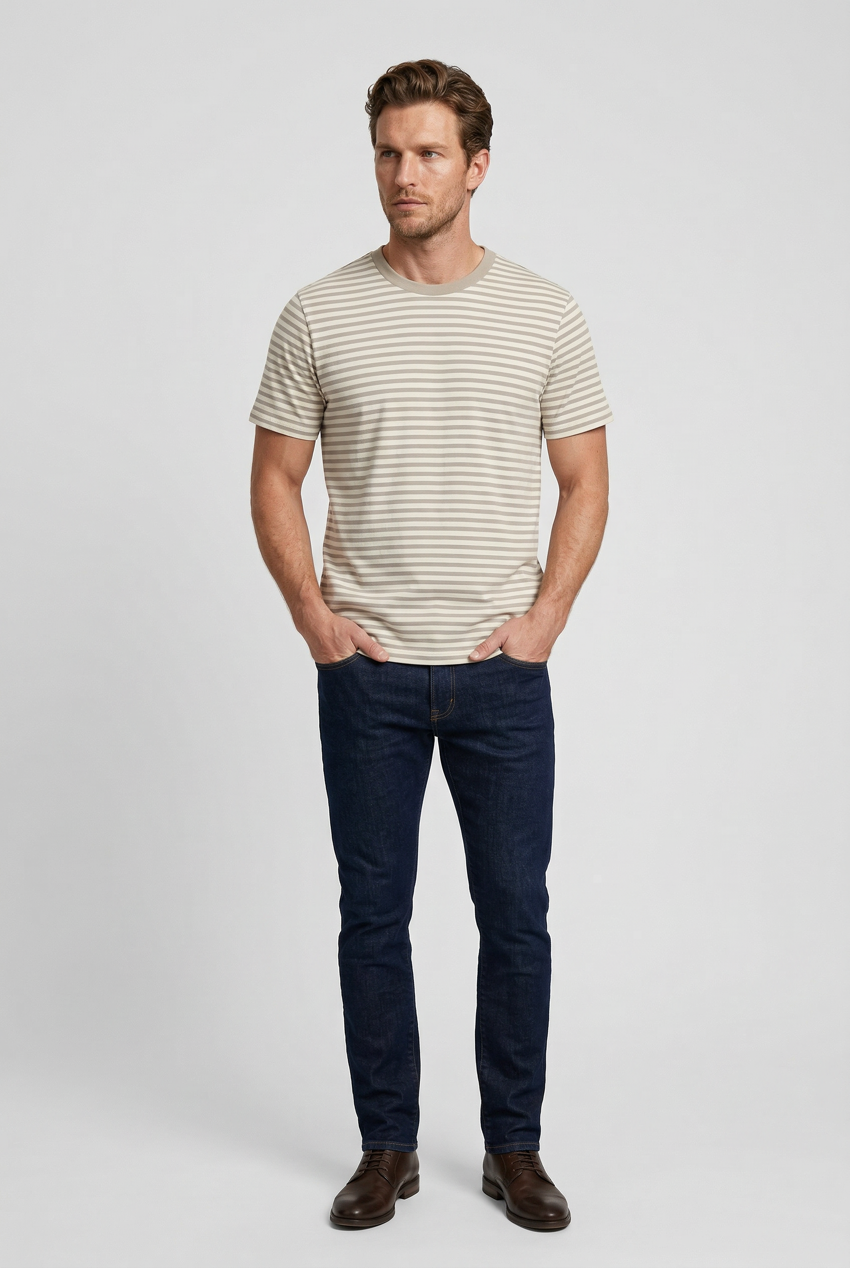 Gerard - Stripe T-Shirt - Off White Stone - Wear London