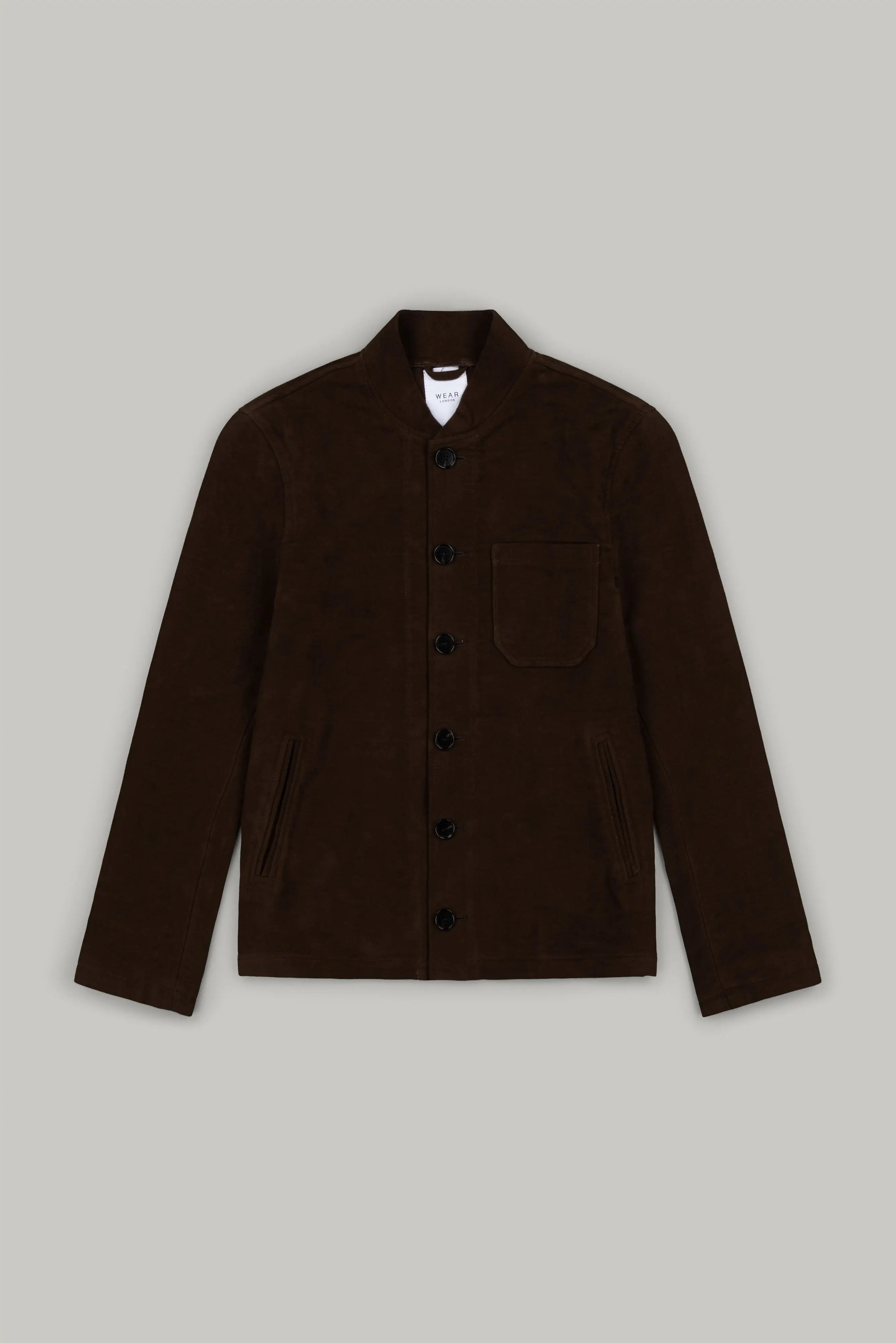 Aldgate Baseball Shacket - Chocolate Moleskin - Wear London