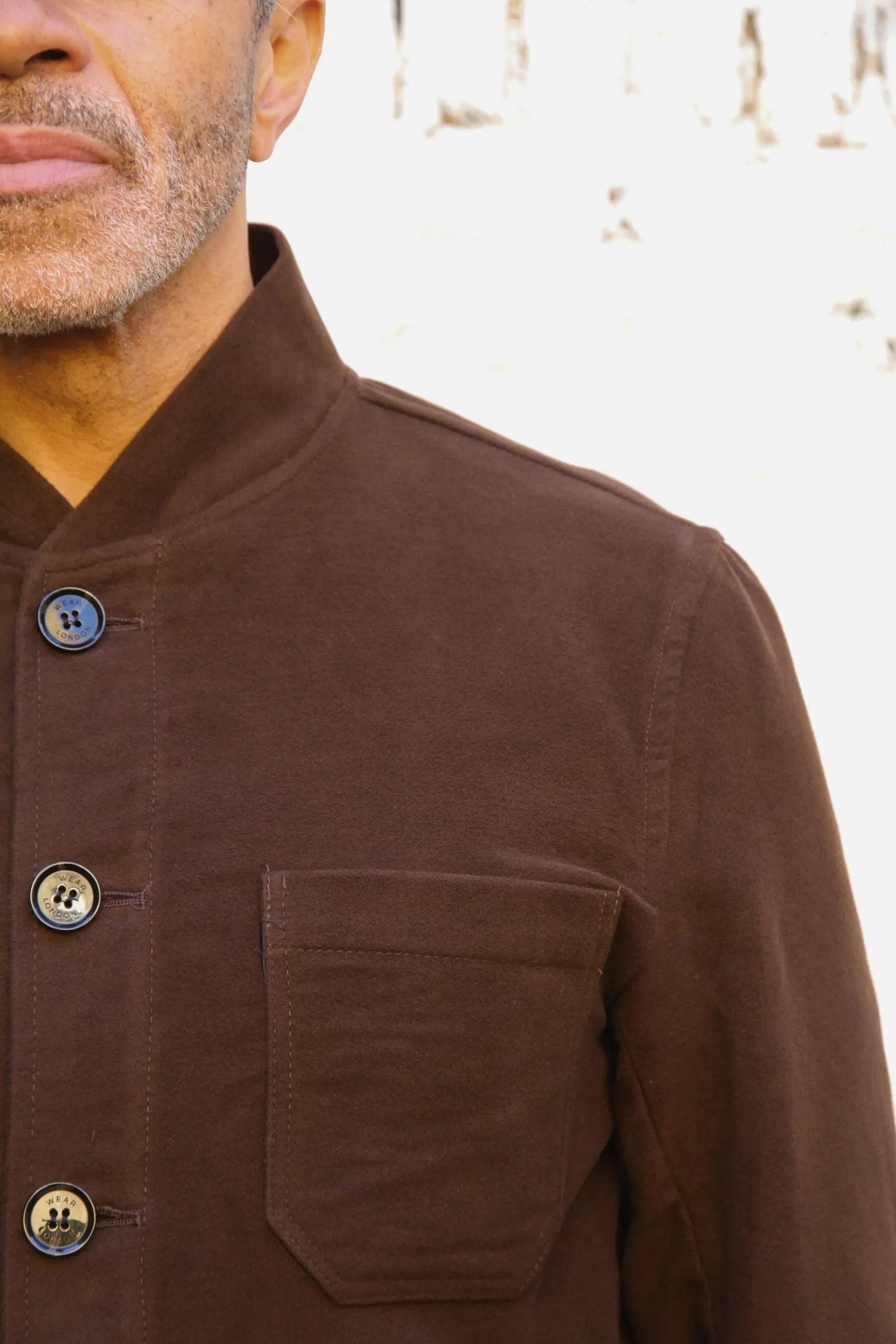 Aldgate Baseball Shacket - Chocolate Moleskin - Wear London