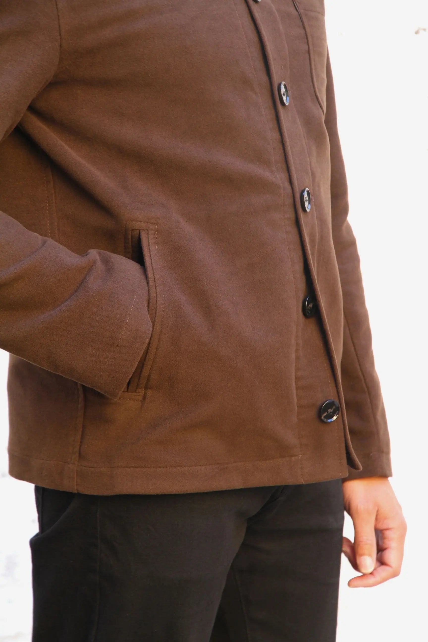 Aldgate Baseball Shacket - Chocolate Moleskin - Wear London