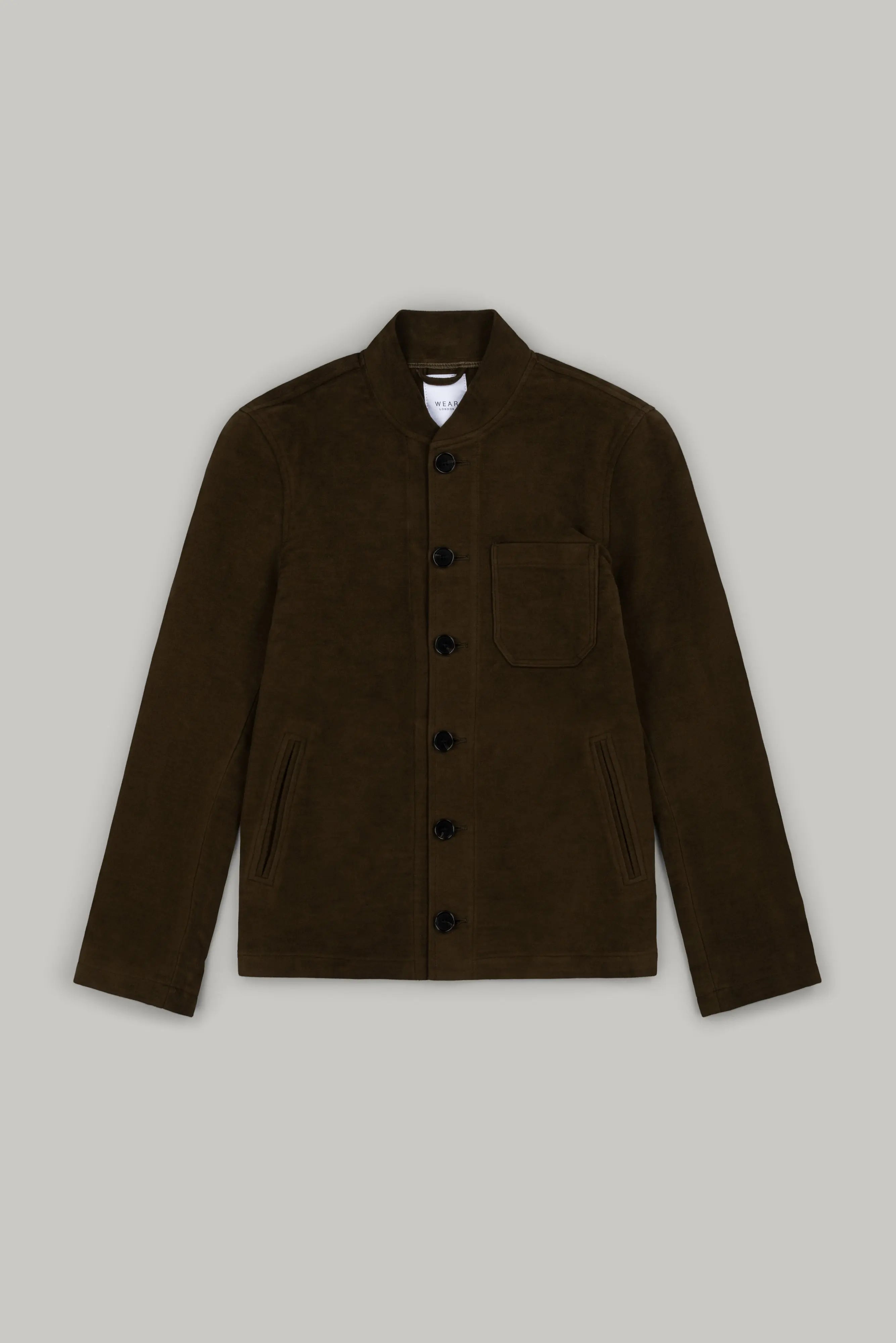 Aldgate Baseball Shacket - Olive Moleskin - Wear London