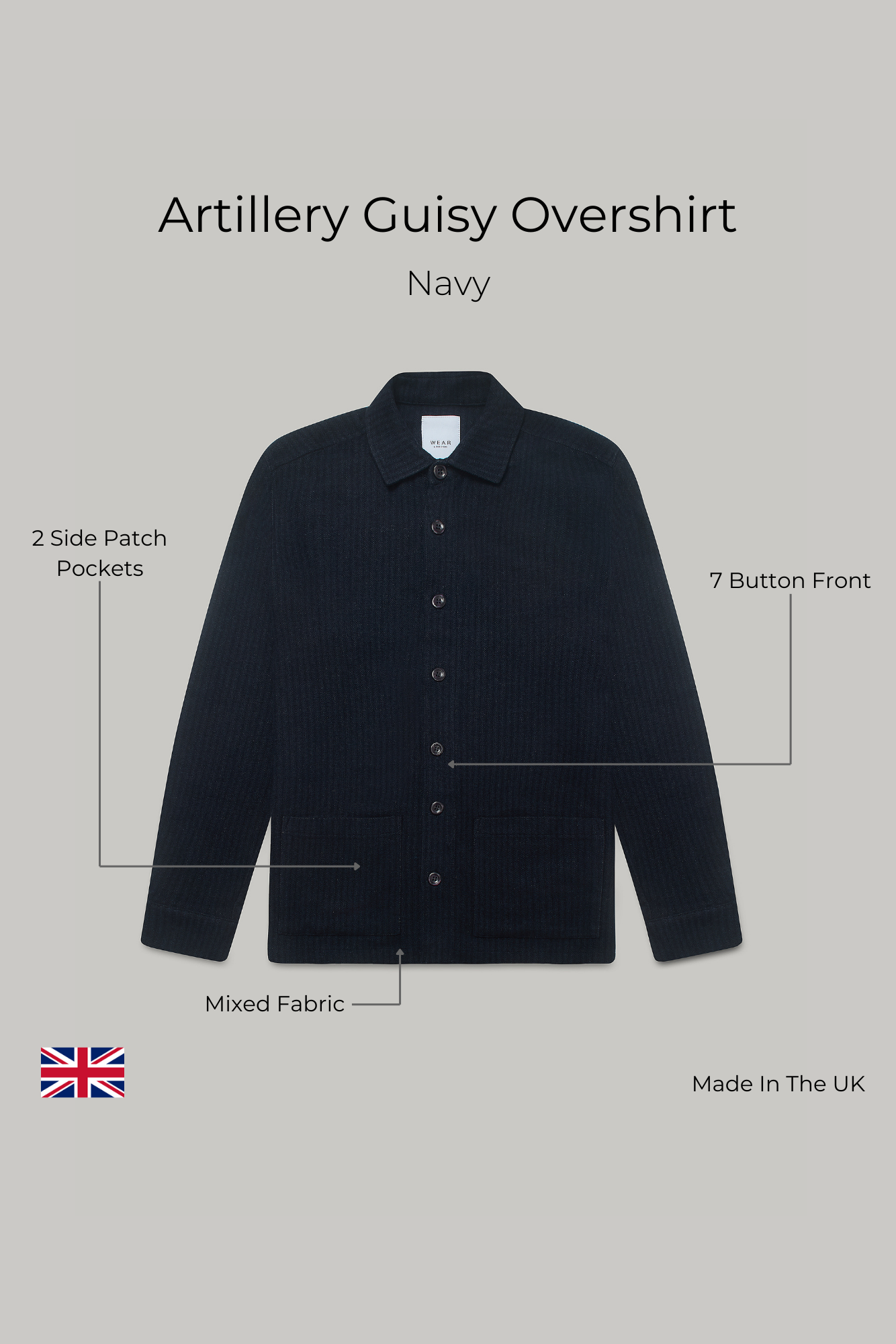 Artillery Guisy Overshirt - Navy - Wear London
