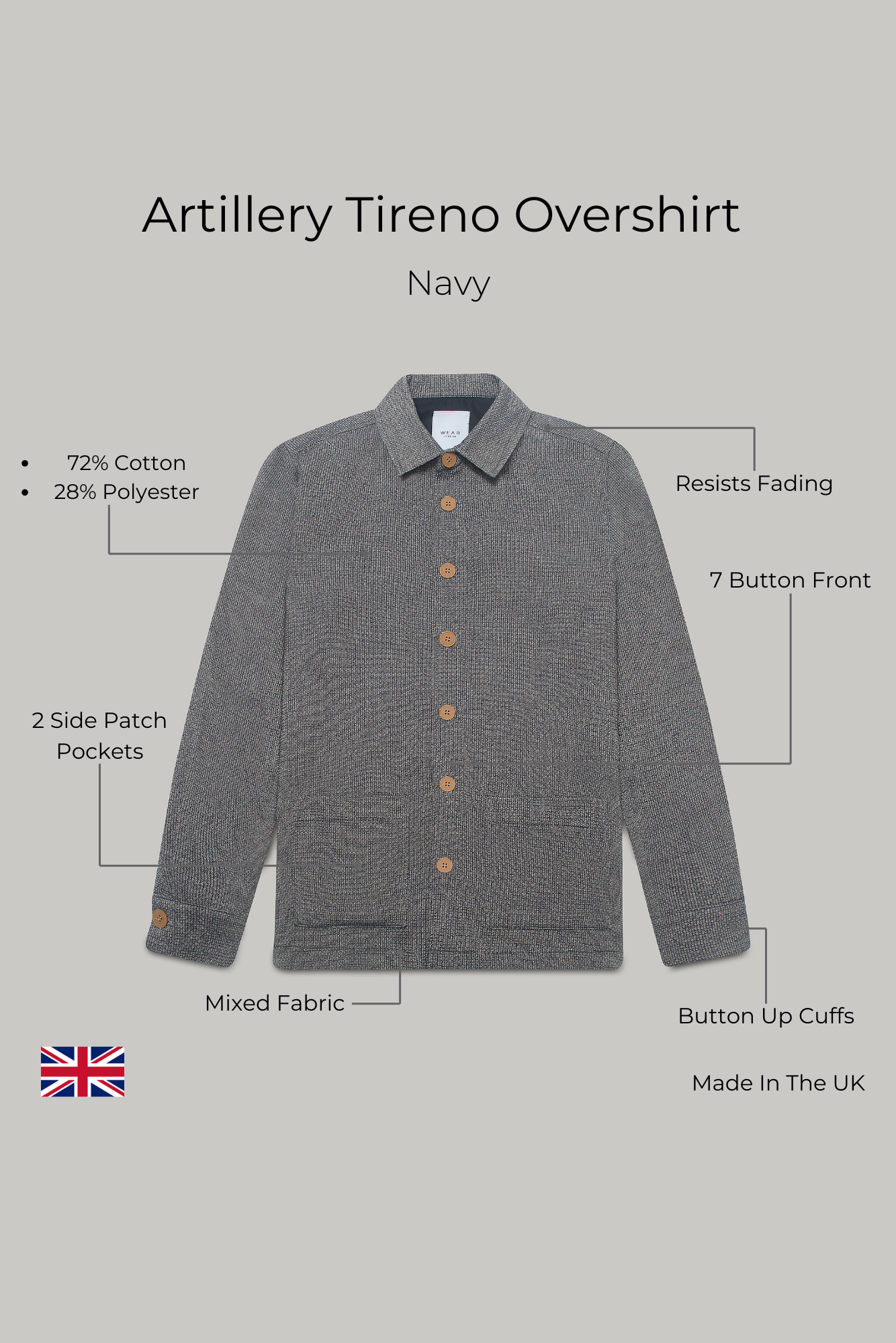 Artillery Tireno Overshirt - Navy - Wear London