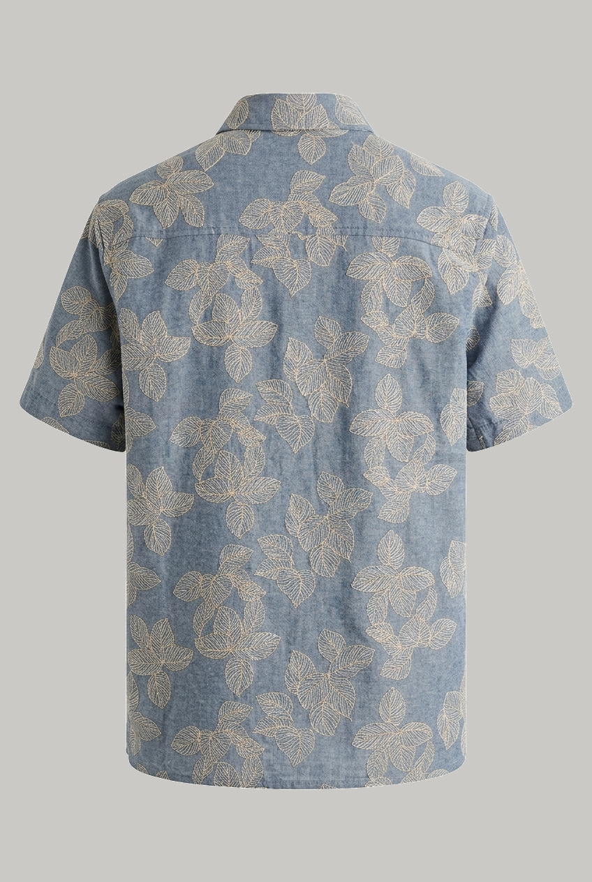 Bethnal Short Sleeve Shirt - Embroidered Chambray - Wear London