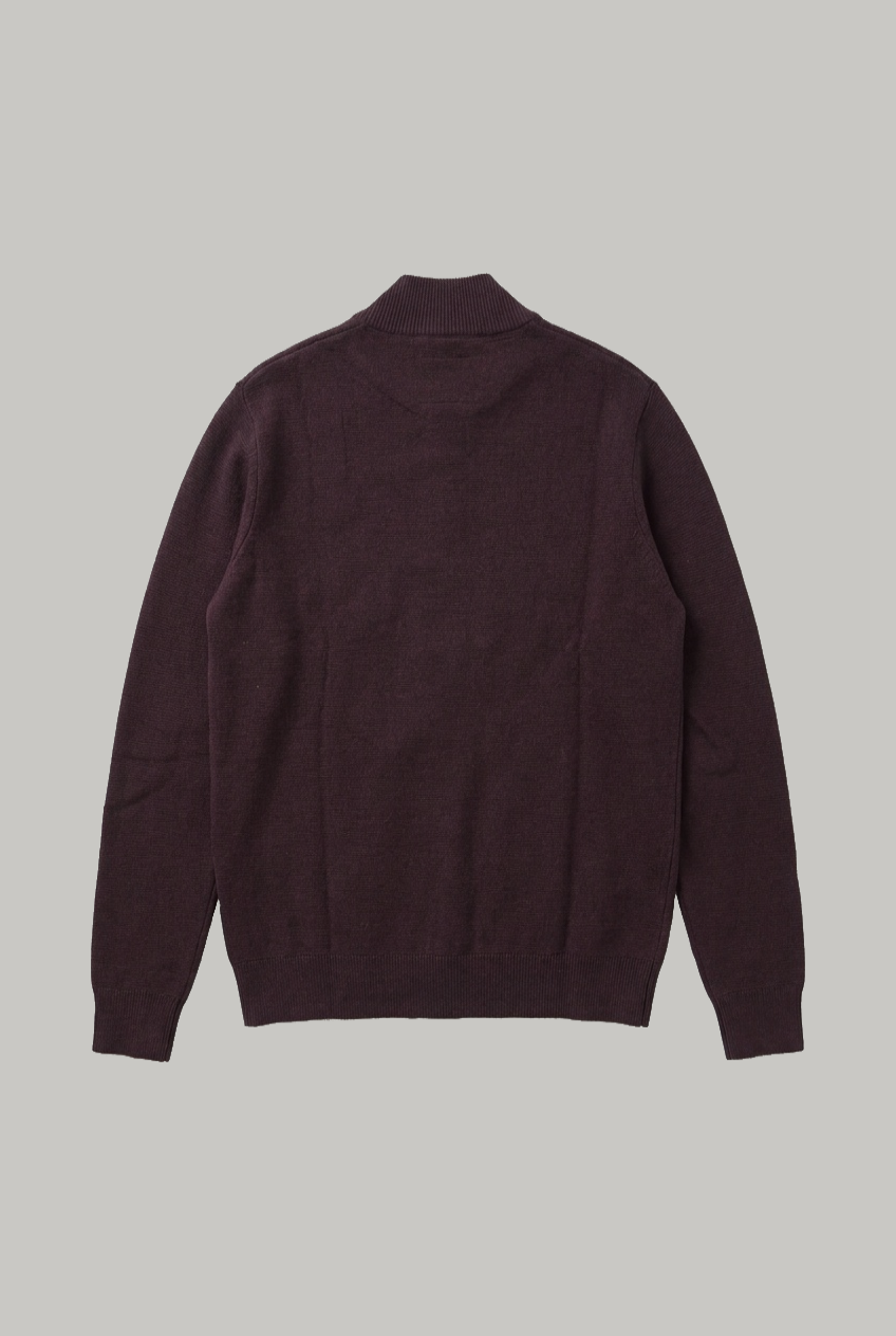 Jimmy Quarter Zip - Wine Navy - Wear London