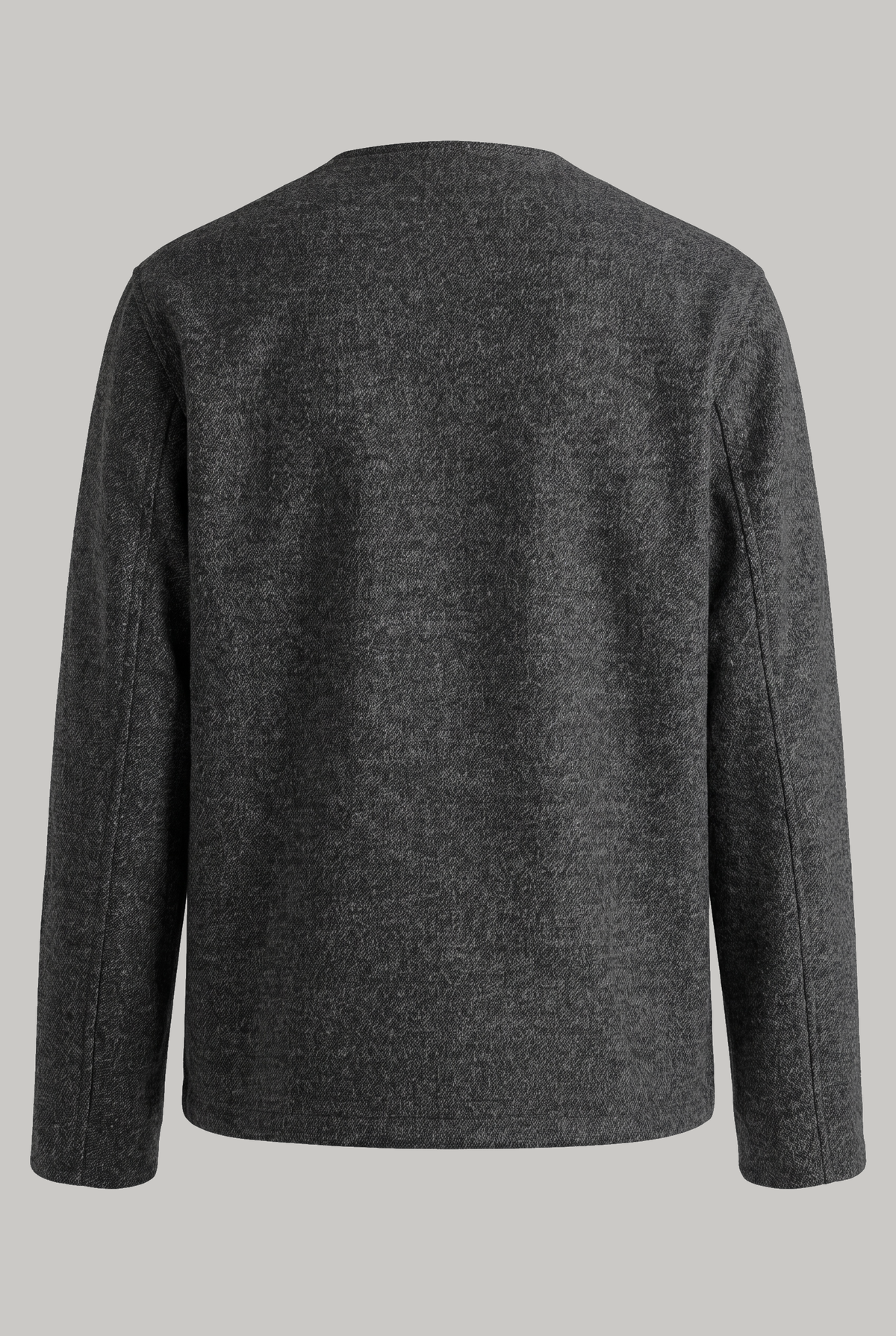 Fleming V-Neck Shacket Lined Sleeve - Grey Boiled Wool - Wear London