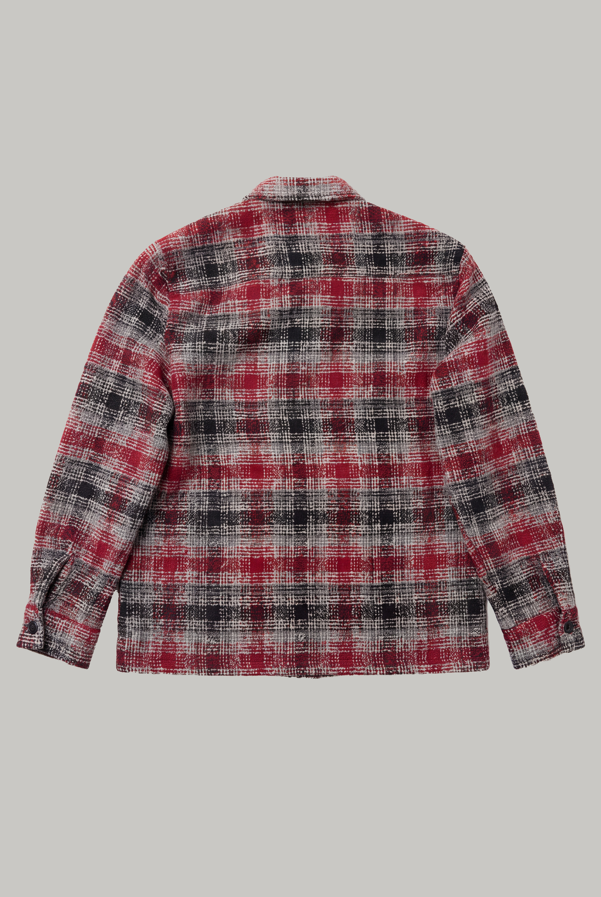 Broadwalk Zip Overshirt - Red Grey Black Check - Wear London