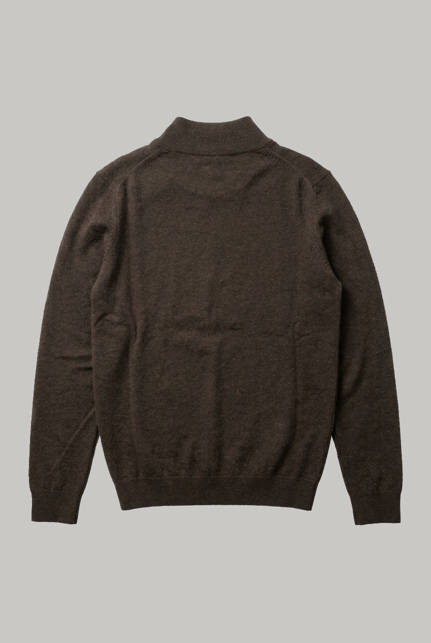 Victoria - Wool Polo Knitwear - Chocolate - Wear London