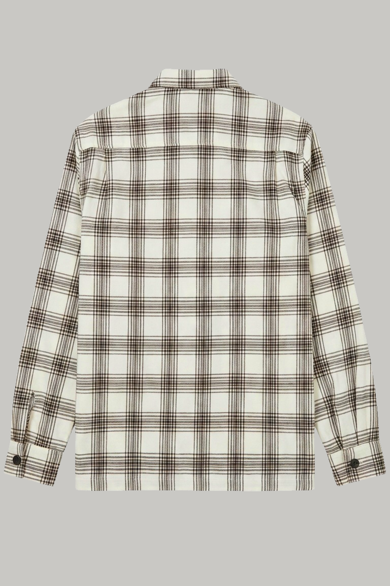 Angeles Long Sleeve Shirt - Cream Brown Check - Wear London