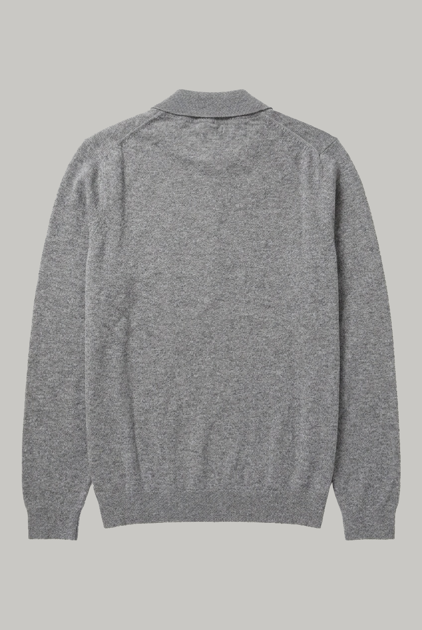 Victoria - Wool Polo Knitwear - Grey - Wear London