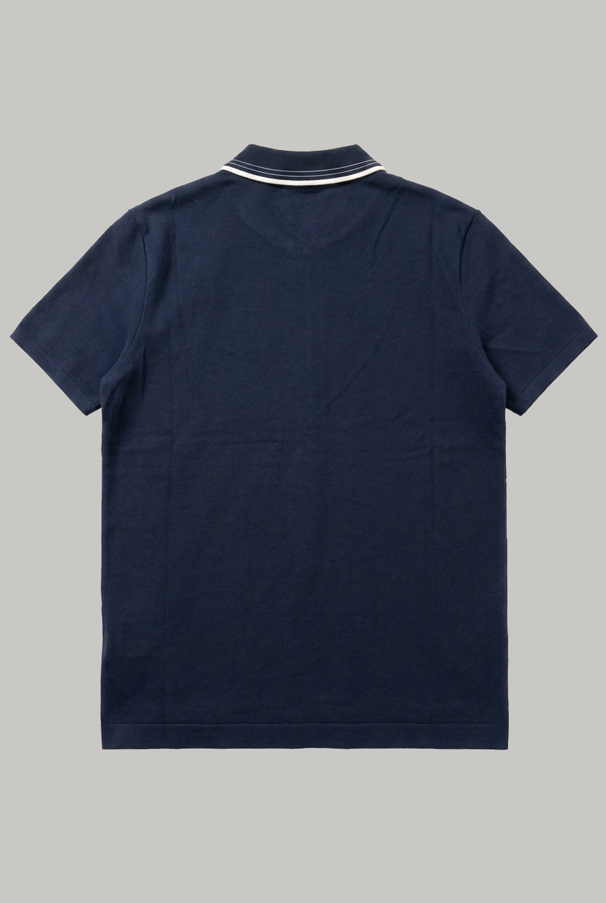 Borough - Zip Polo - Navy Pique - Wear London