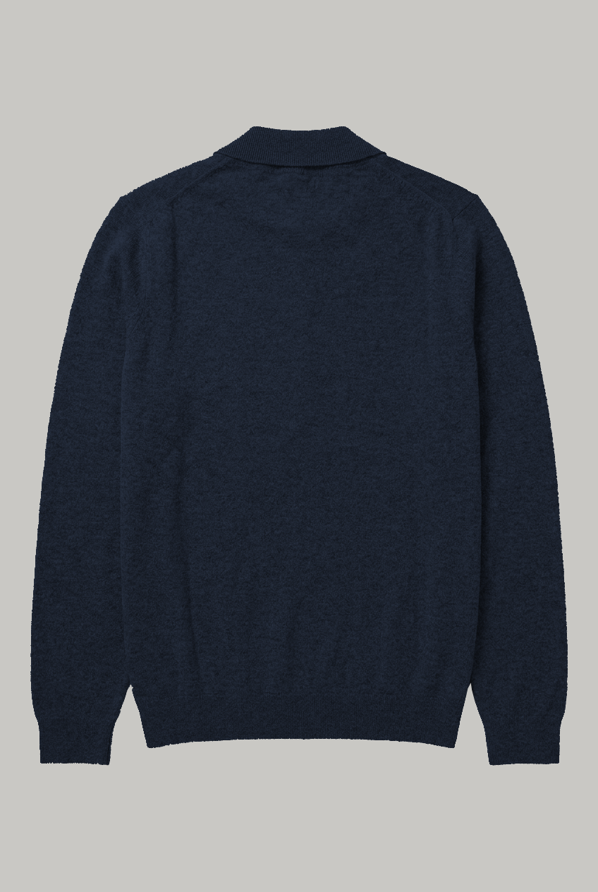 Victoria - Wool Polo Knitwear - Navy - Wear London