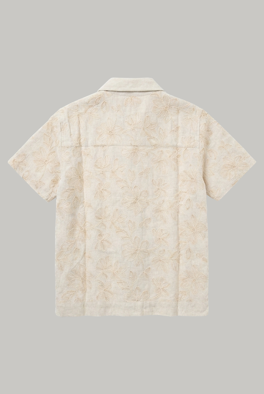 Larsson Short Sleeve Shirt - Stone Flower - Wear London