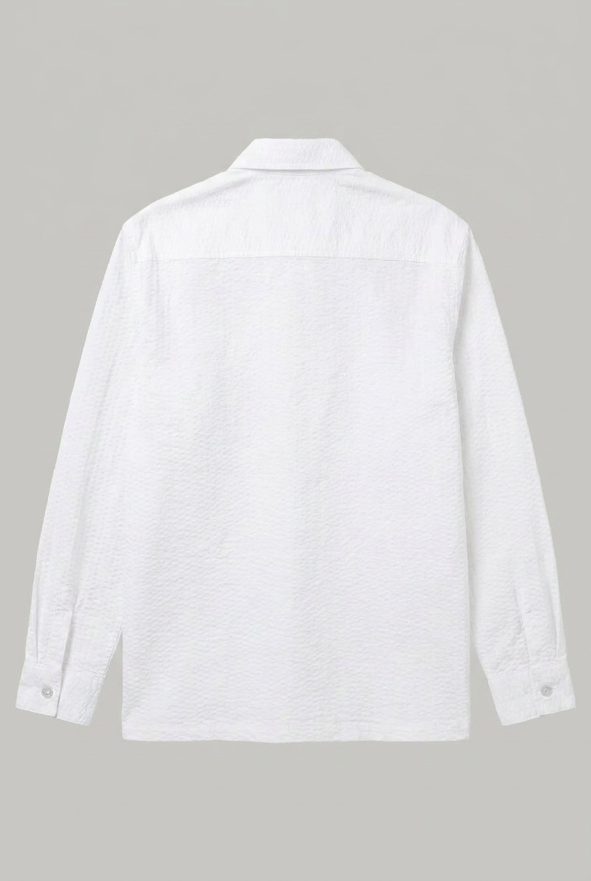 Wick Long Sleeve Shirt - White Seersucker - Wear London
