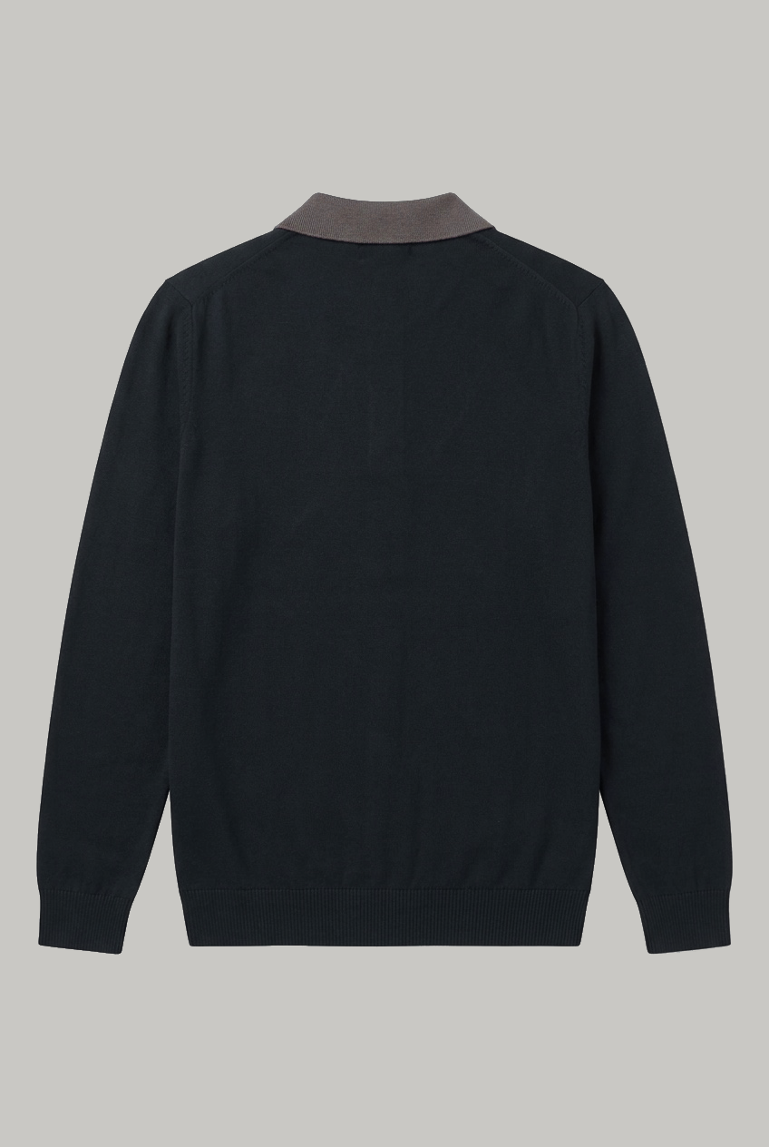 Portland - 3 Button Polo Knitwear - Navy - Wear London