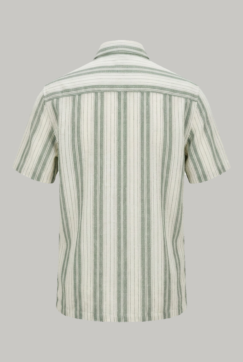 Bethnal Short Sleeve Shirt - Green White Stripe - Wear London