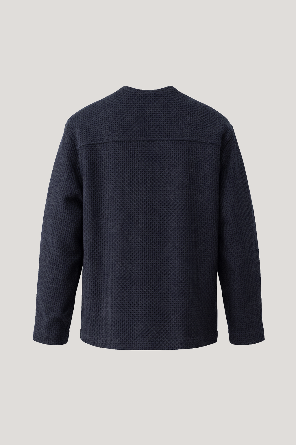 Fleming V-Neck Shacket - Navy Textured - Wear London