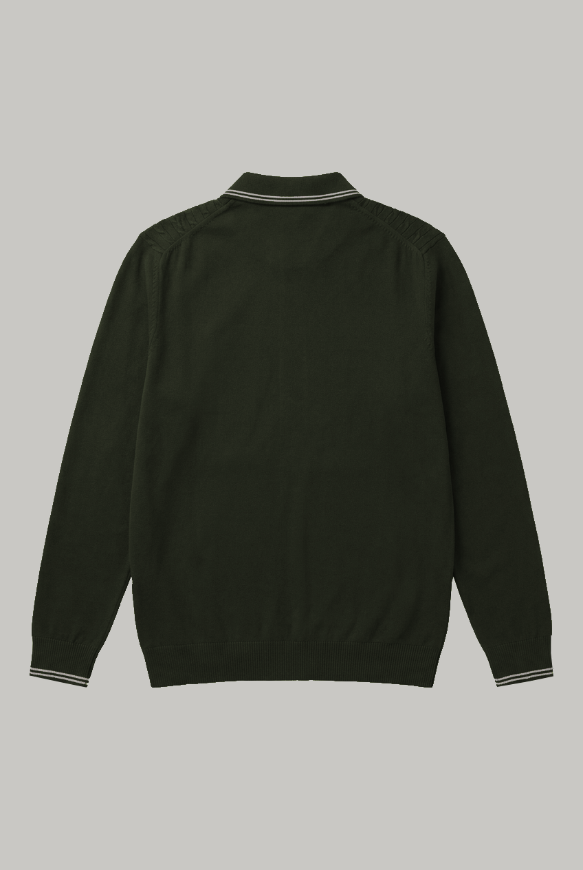 Kempton - Button Through Knitwear - Olive - Wear London