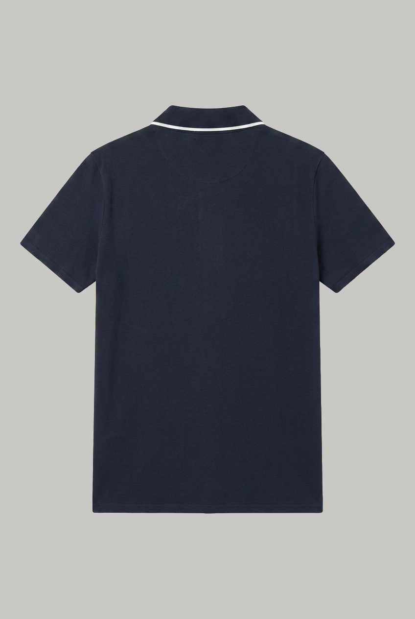 Sterling - V Neck Polo - Navy Pique - Wear London