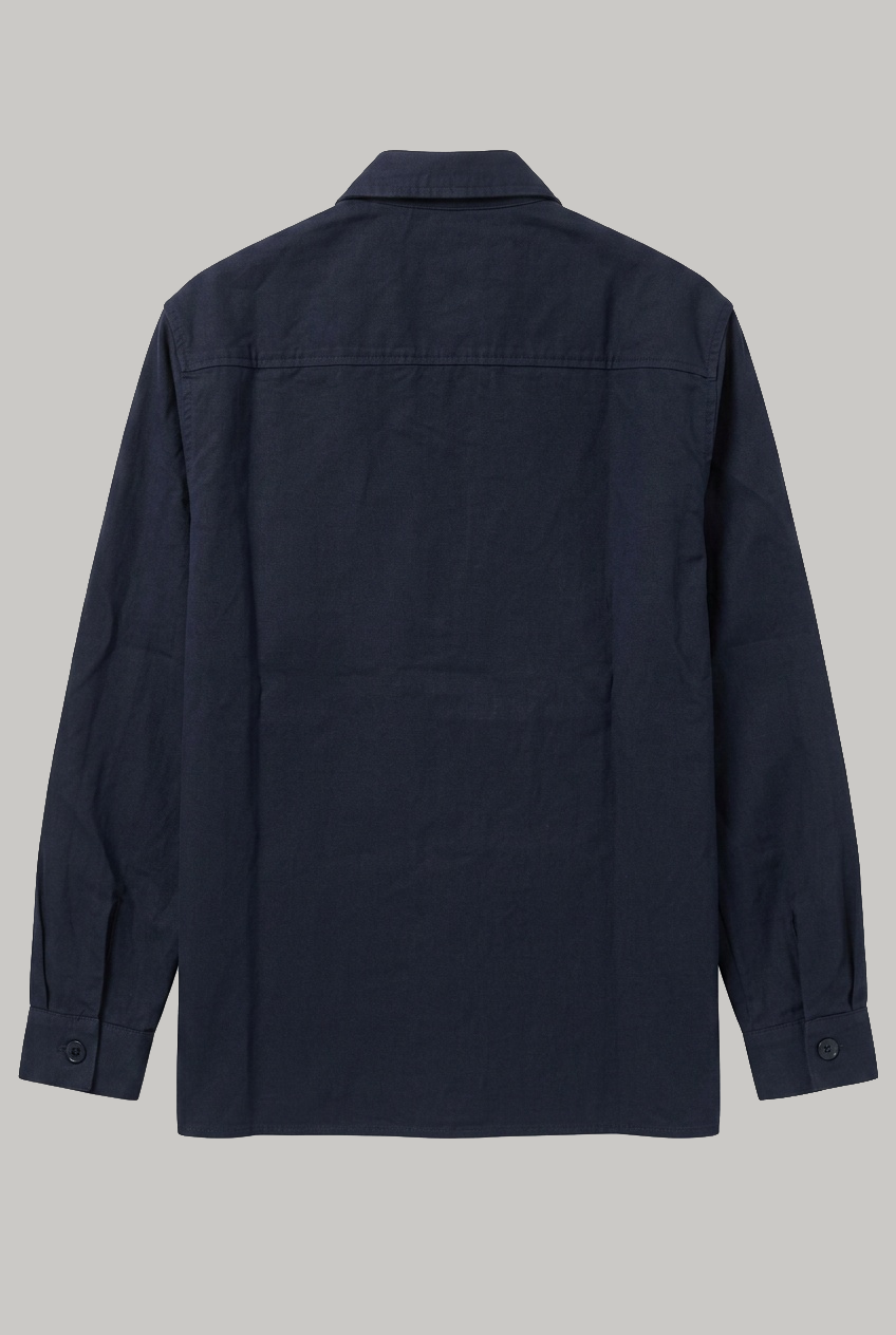 Bart Overshirt - Navy Cotton Linen - Wear London