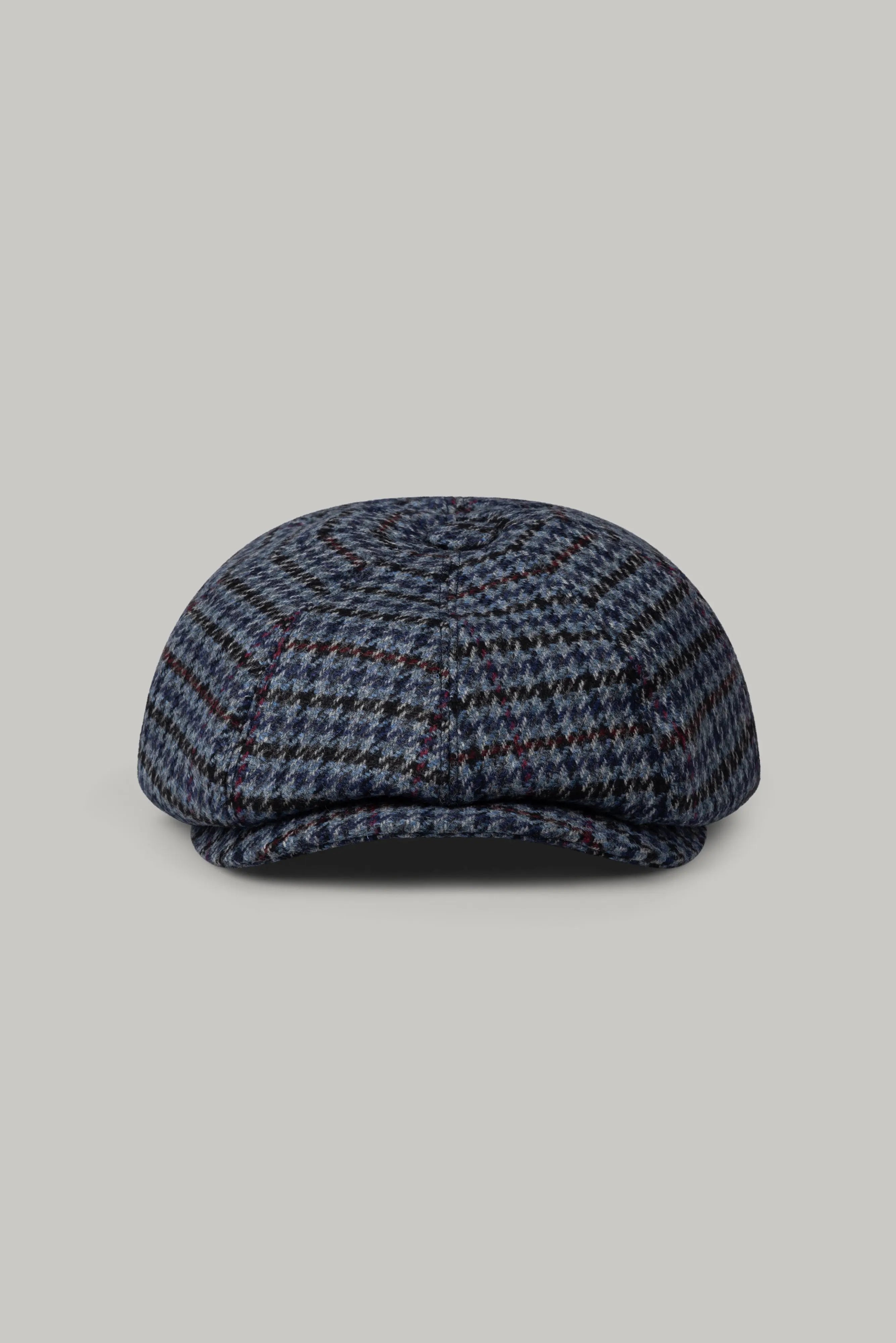 Baker Boy Hat - Navy Wool Check 3 - Wear London