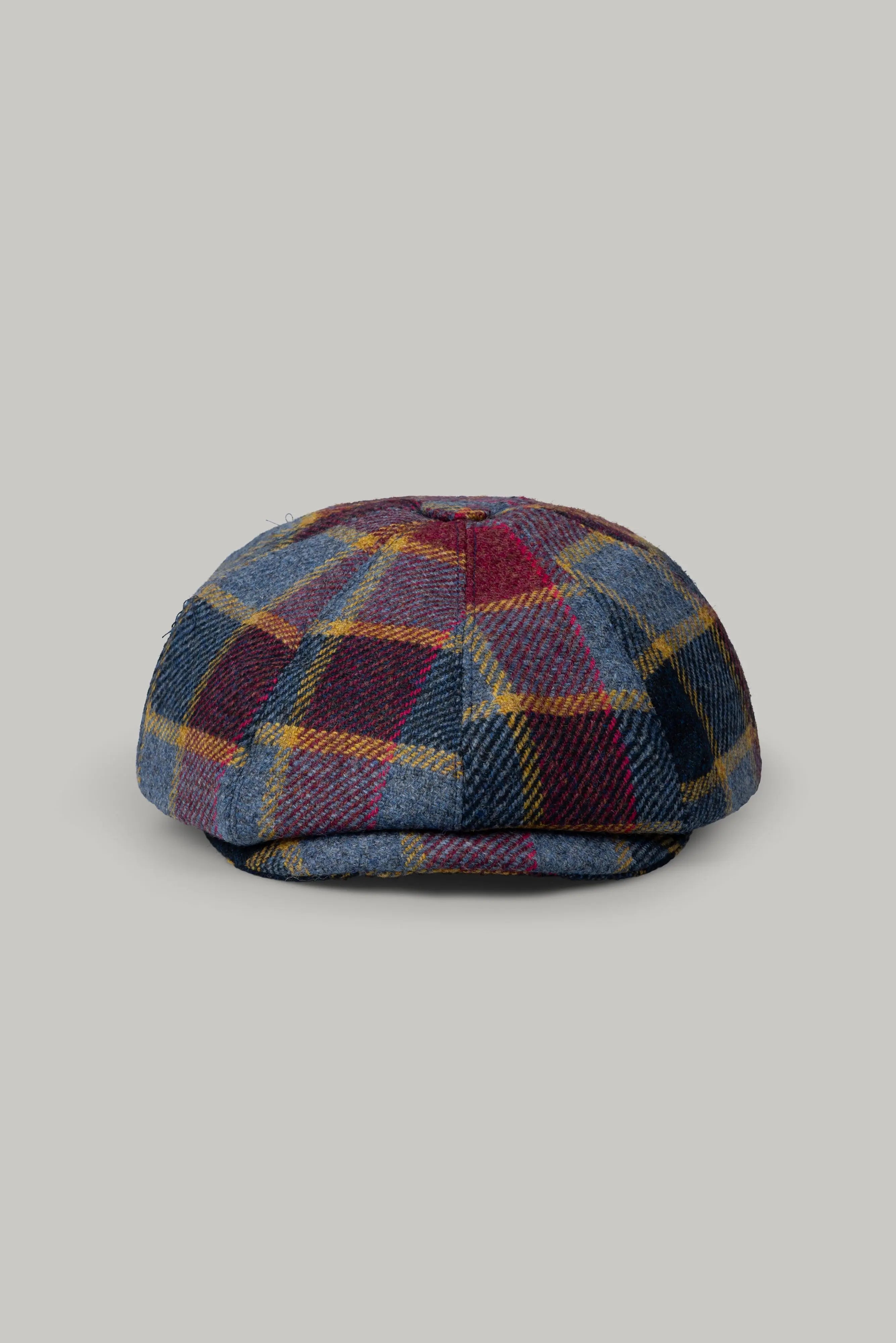 Baker Boy Hat - Navy Wool Check 8281 - Wear London