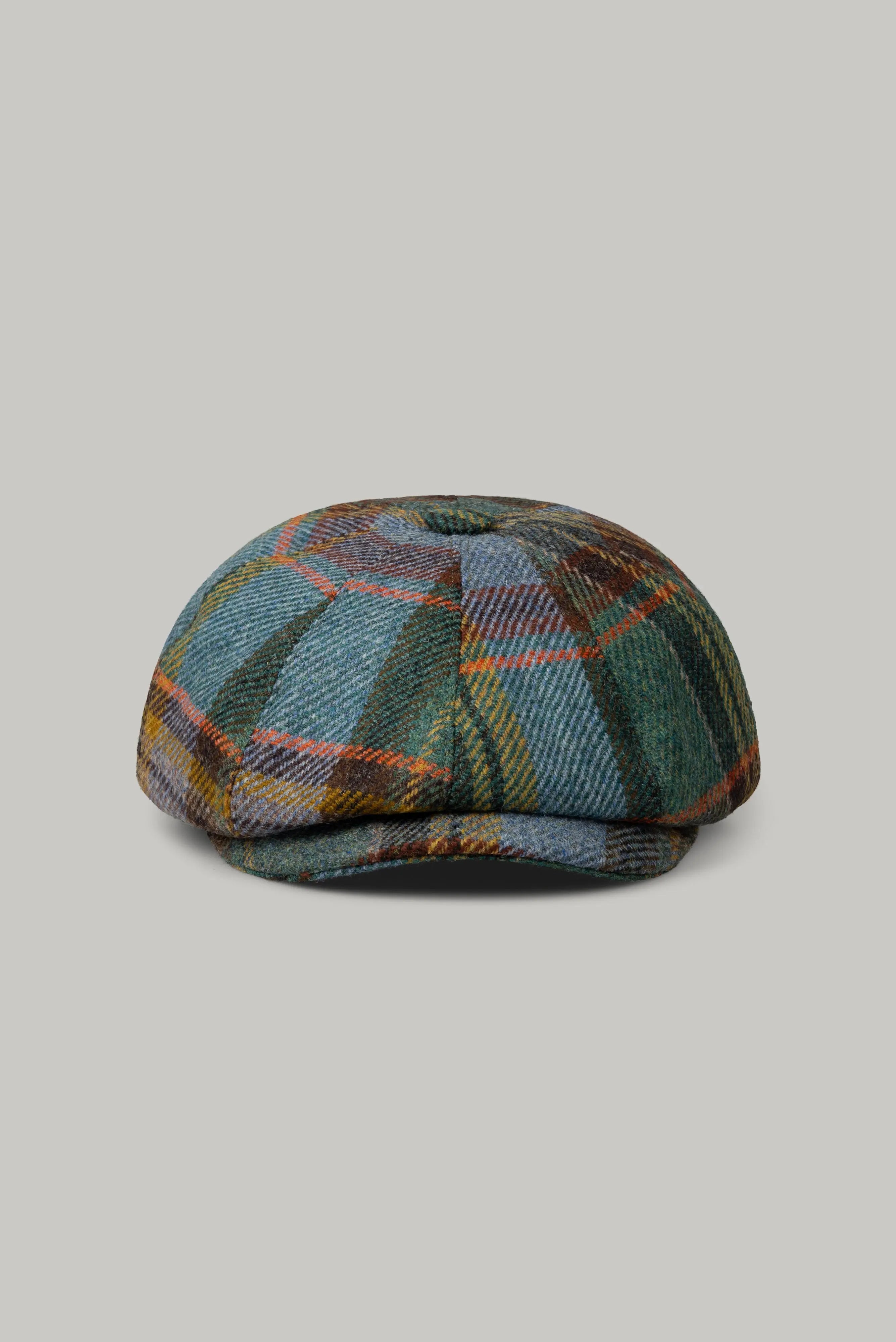 Baker Boy Hat - Olive Wool Check 8393 - Wear London