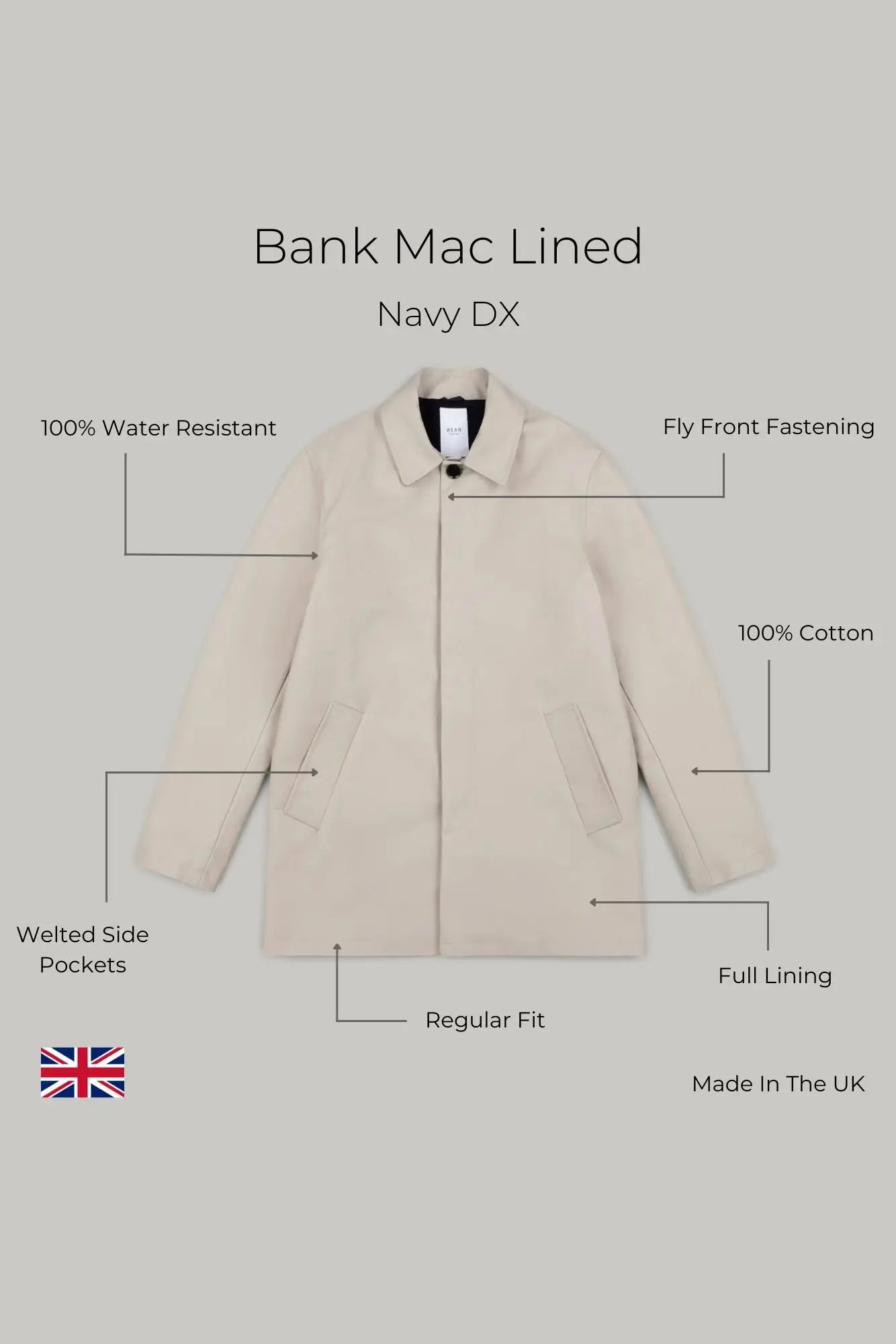 Bank Short Mac Lined  - Putty Dx - Wear London