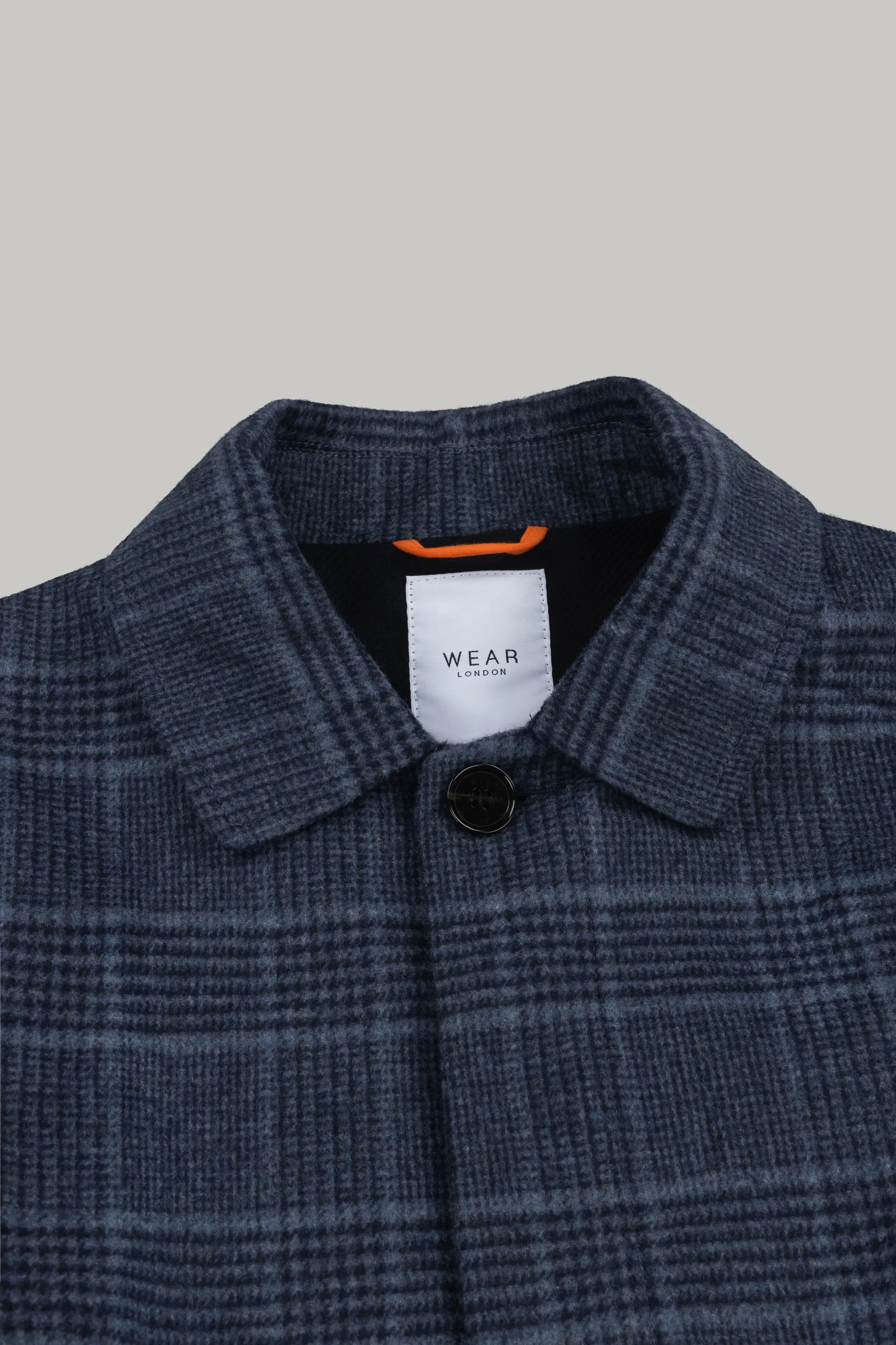 Bank Wool Mac - Navy Check - Wear London