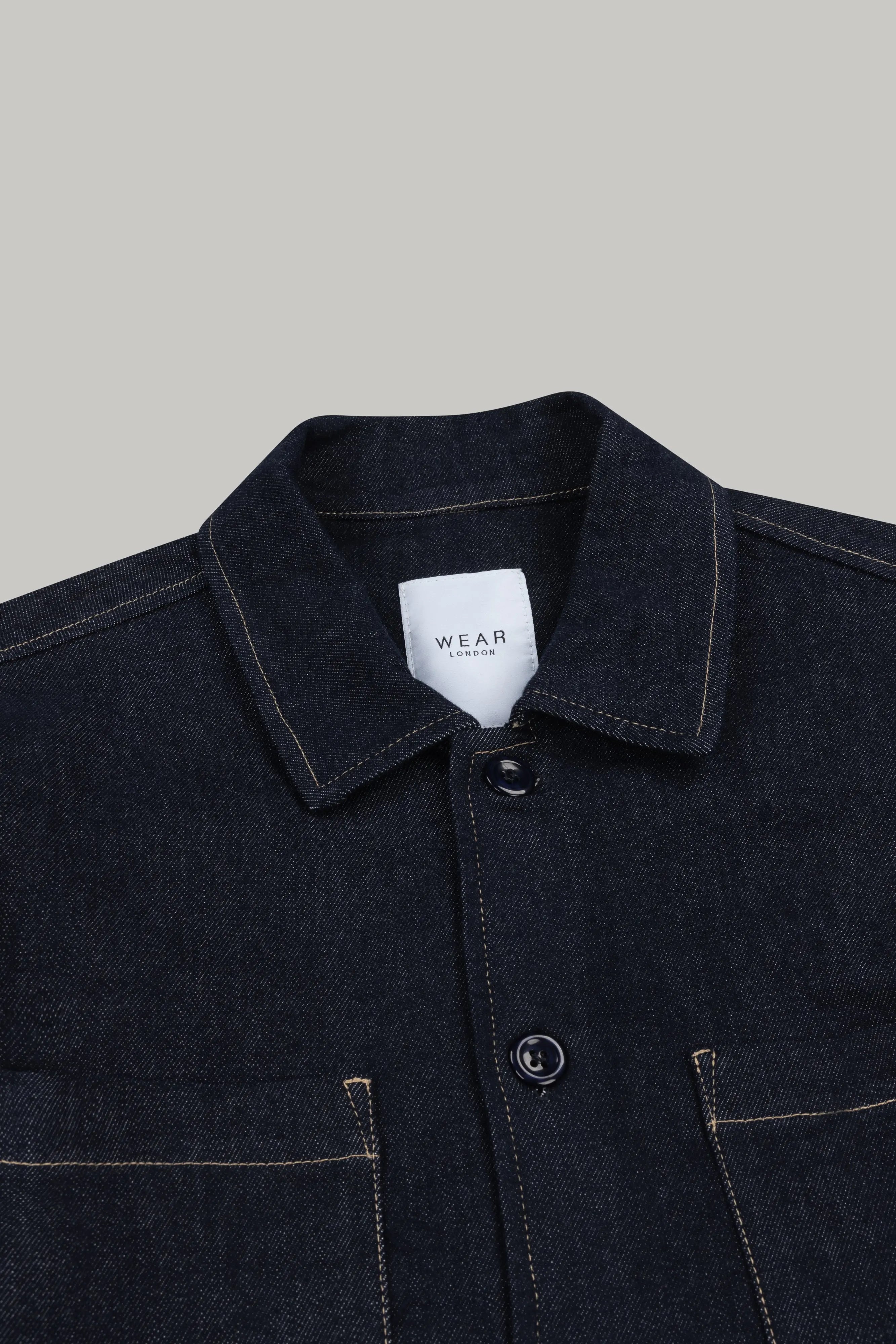 Bart Denim Button Overshirt - EverBlue - Wear London