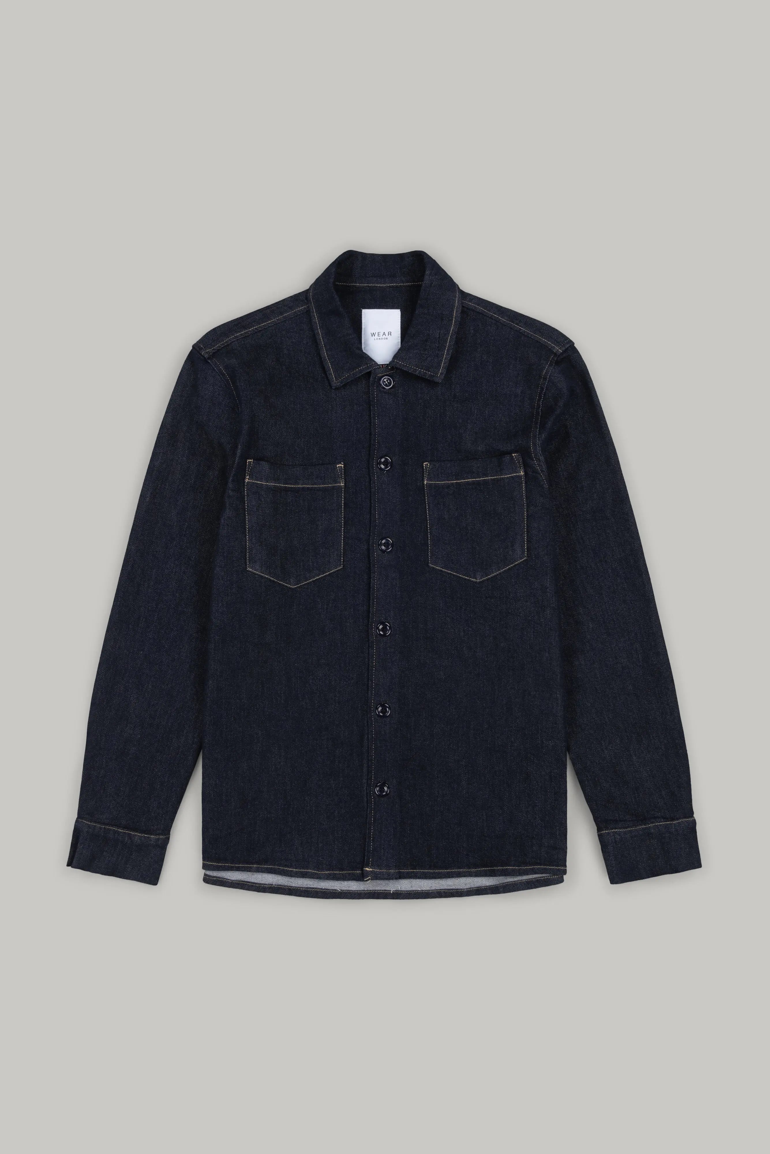 Bart Denim Button Overshirt - EverBlue - Wear London