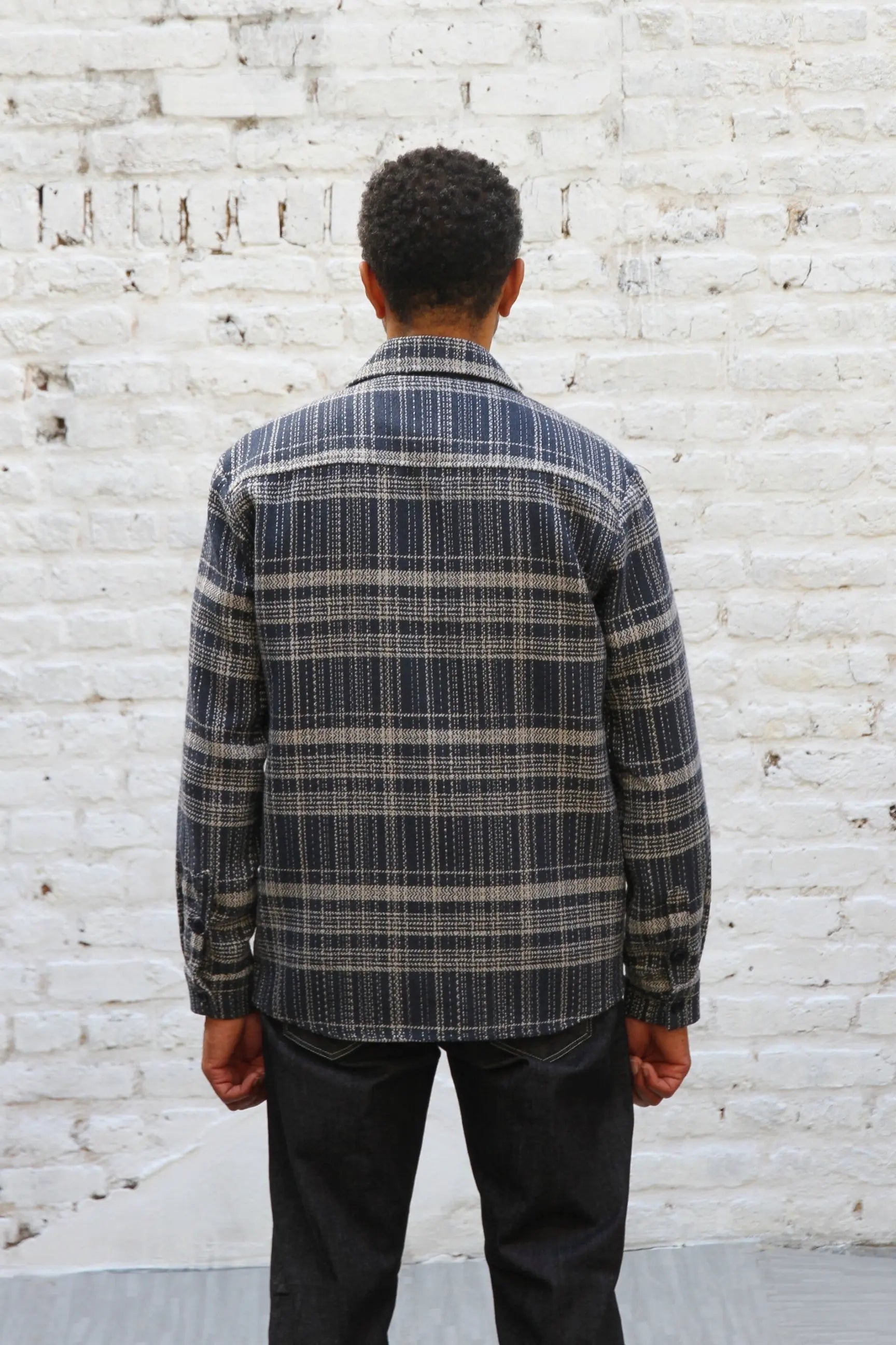 Bart Overshirt - Navy Ecru Check - Wear London