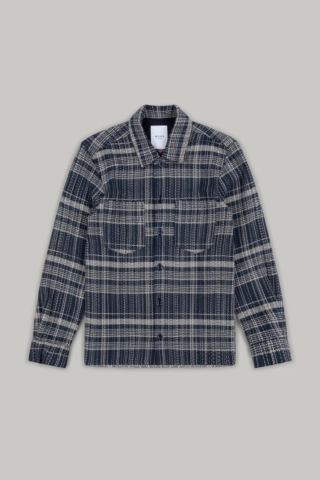 Bart Overshirt - Navy Ecru Check - Wear London