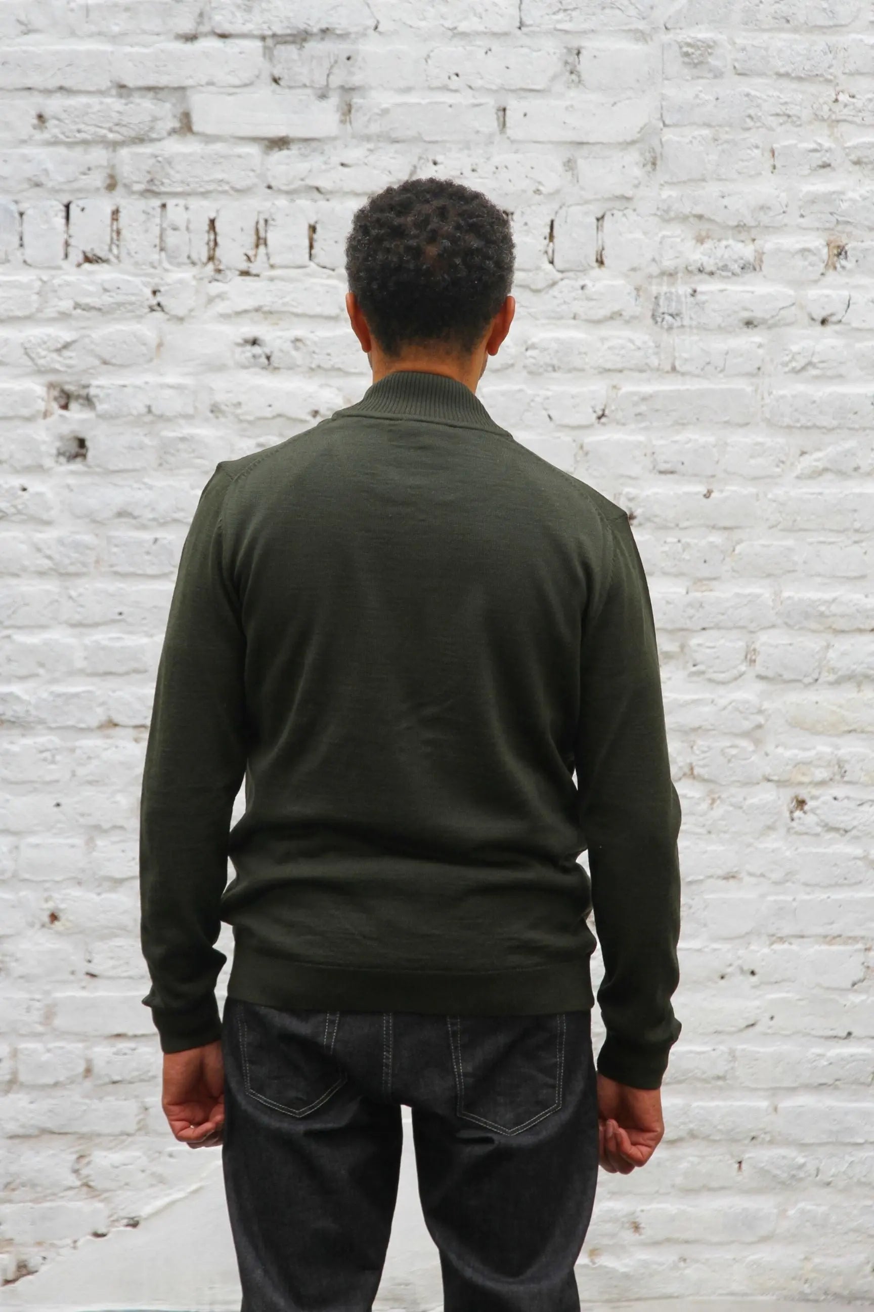 Brewer Knitted Zip Cardigan - Bottle Green - Wear London