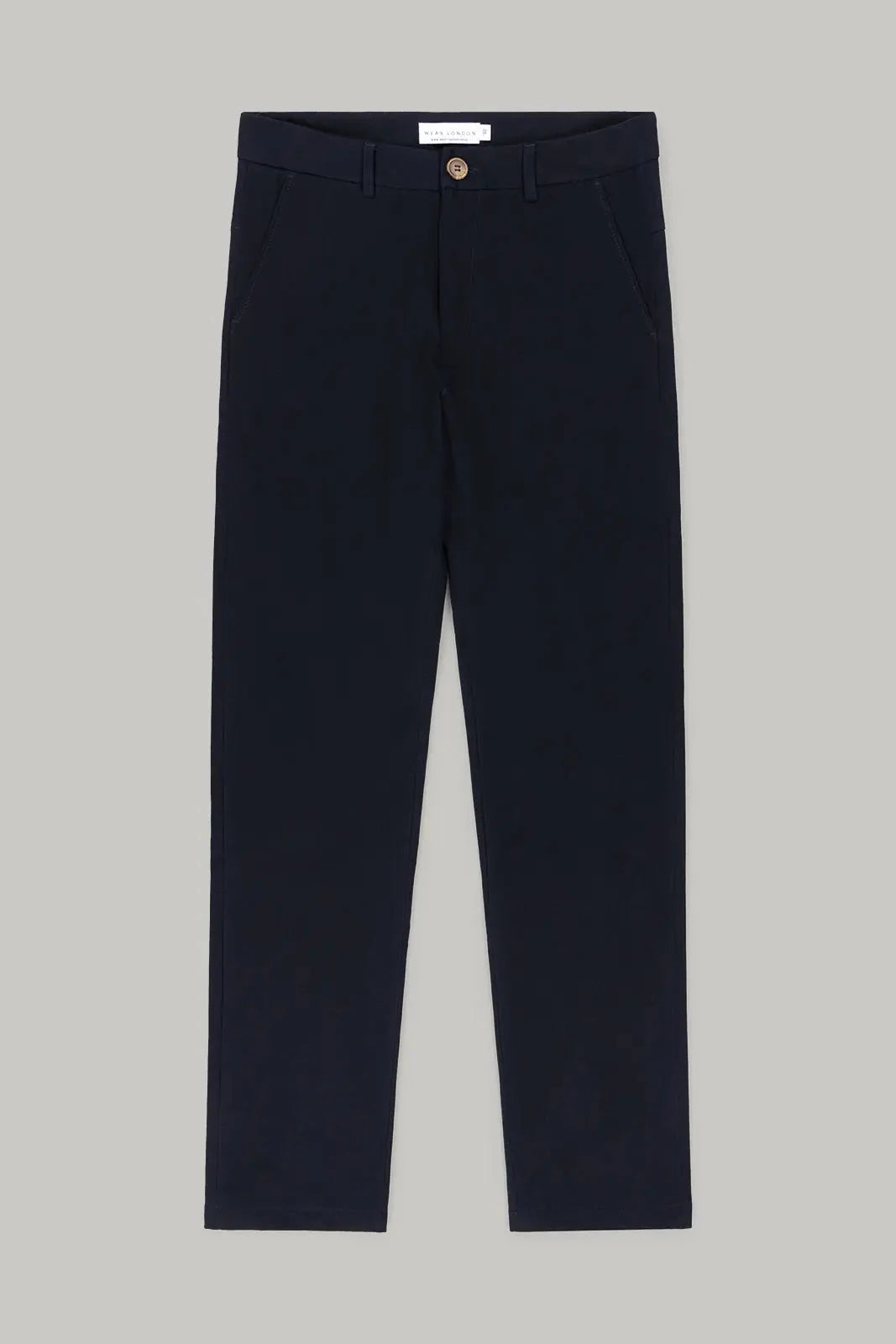 Buxton Trousers -Brown Button Navy - Wear London
