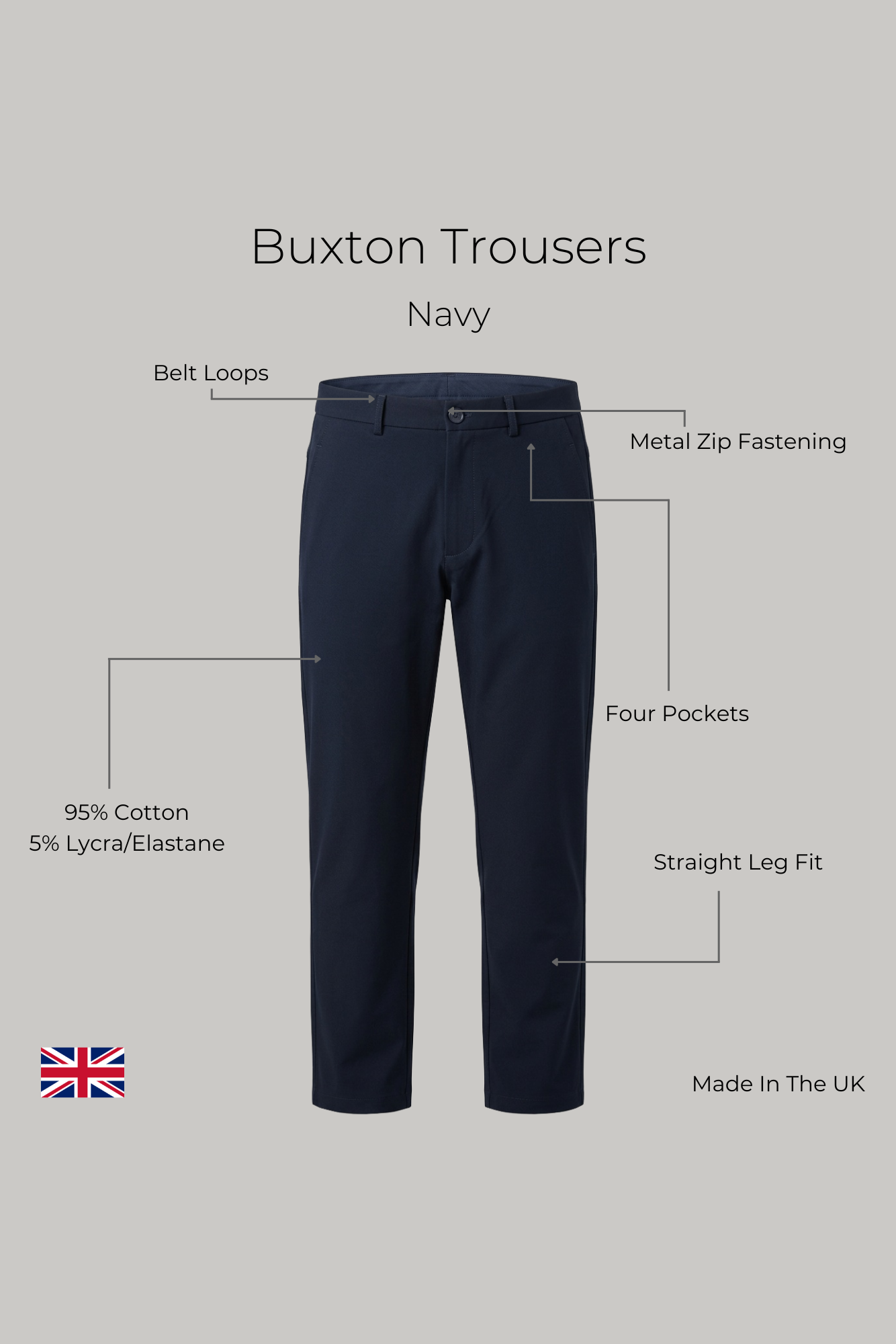 Buxton Trouser - Navy - Wear London