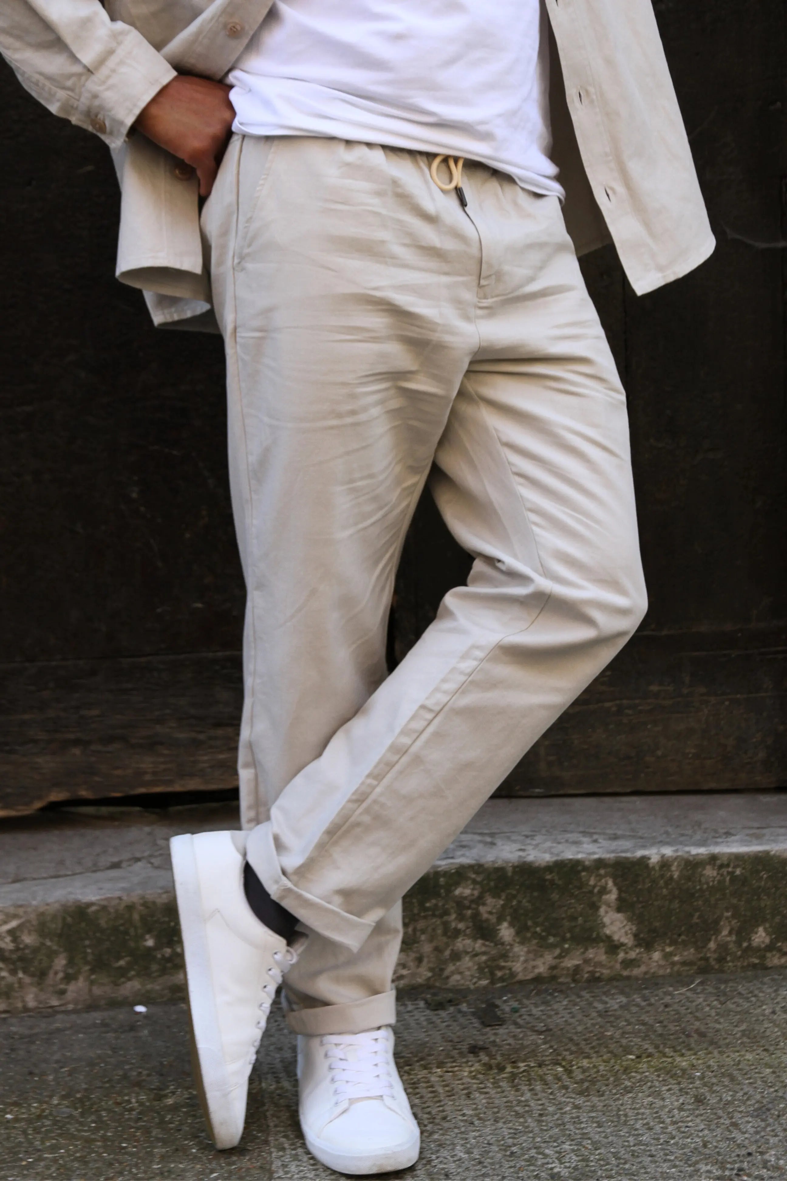 Carbis Linen Trouser - Stone - Wear London