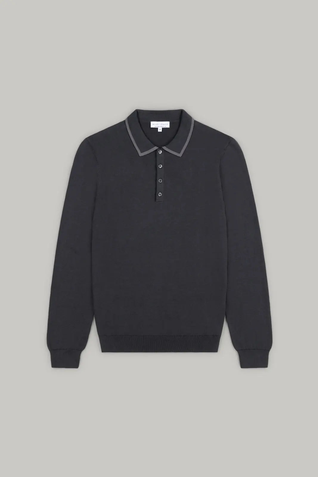 Carnaby 4 Button Knitted Polo Shirt - Charcoal - Wear London