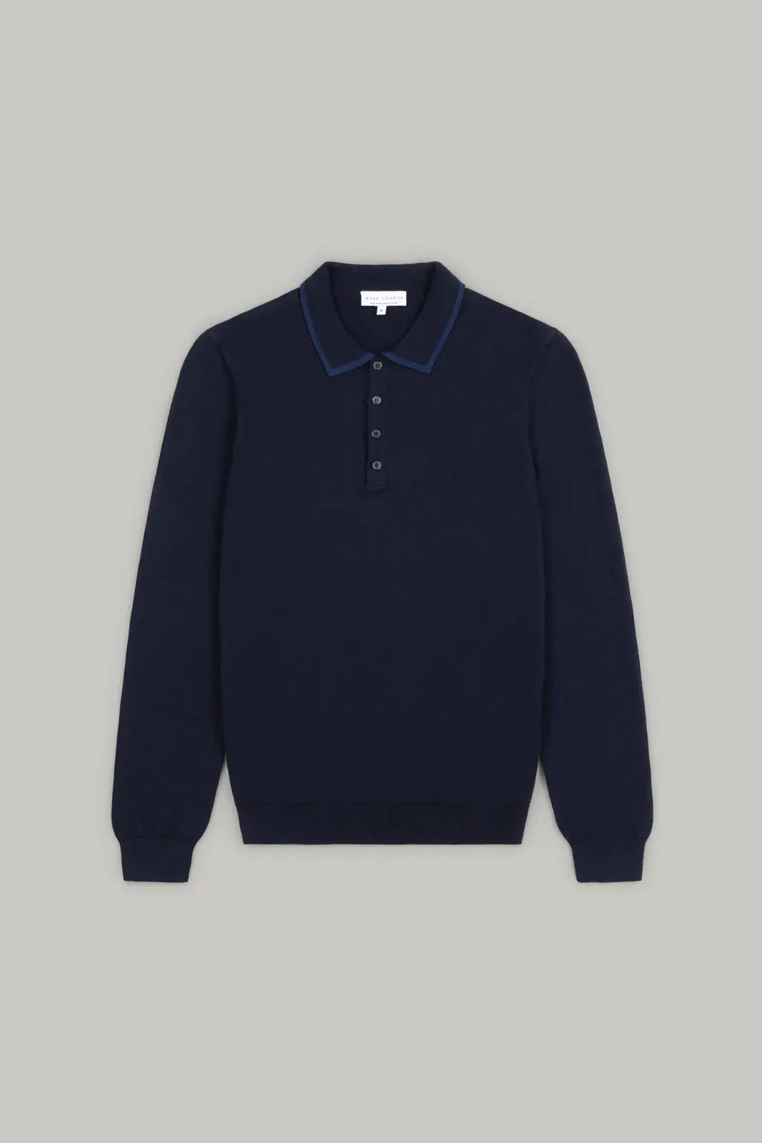 Carnaby 4 Button Knitted Polo Shirt - Navy - Wear London