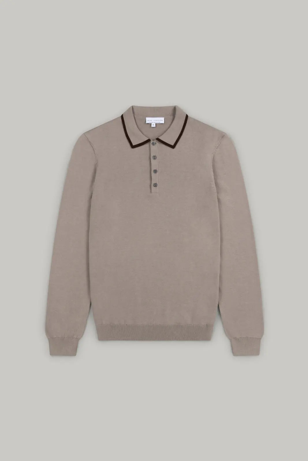 Carnaby 4 Button Knitted Polo Shirt - Taupe - Wear London