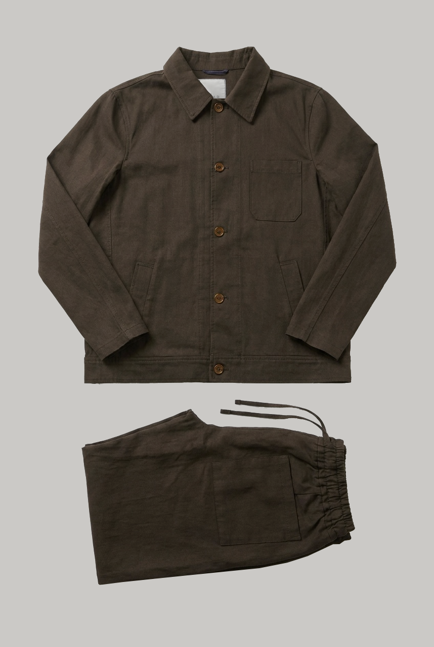 The Bermondsey - Casual Cotton Linen Outfit - Chocolate - Wear London