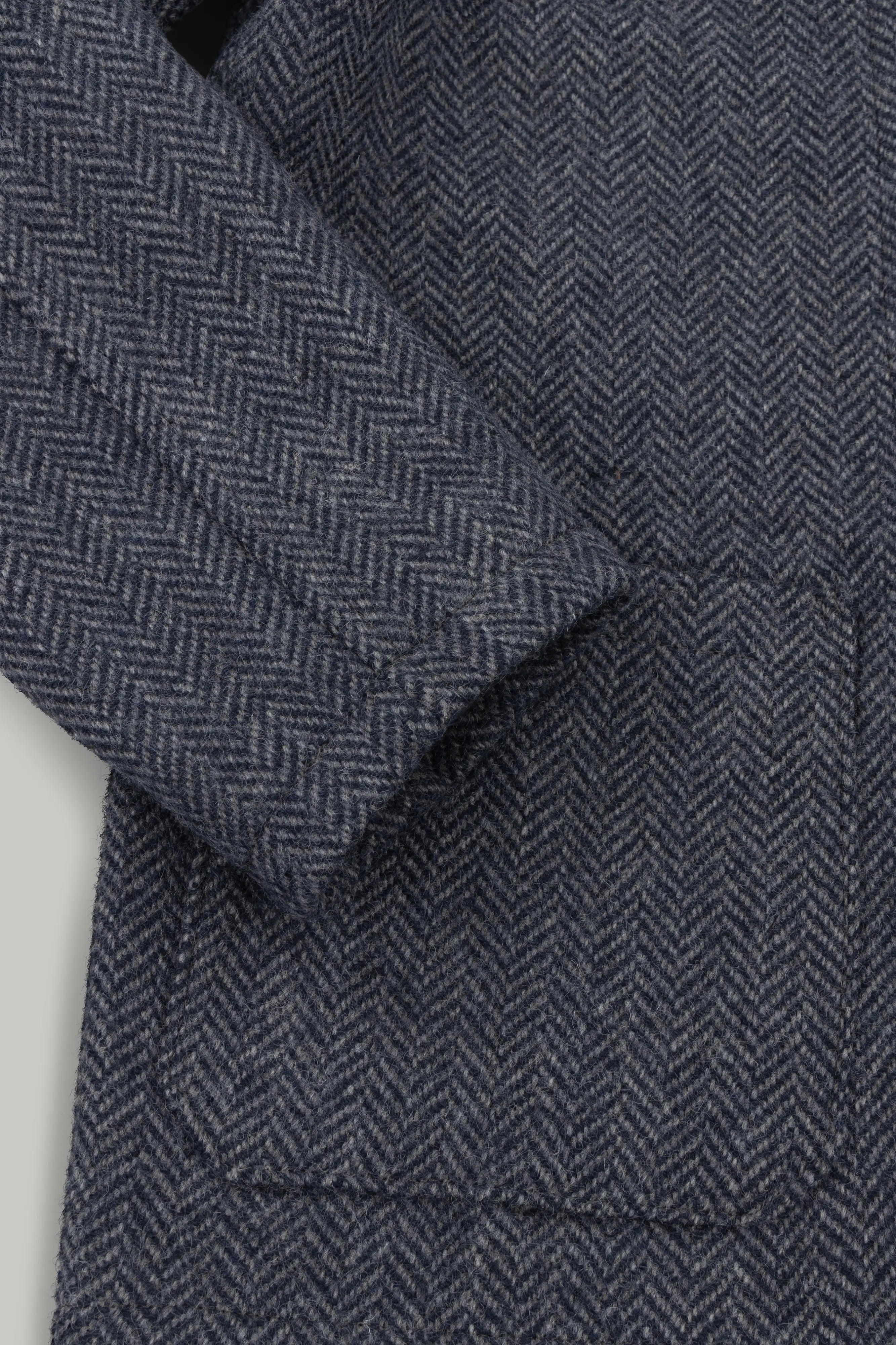 Commercial Shacket Pure Wool - Navy & Grey Herringbone - Wear London